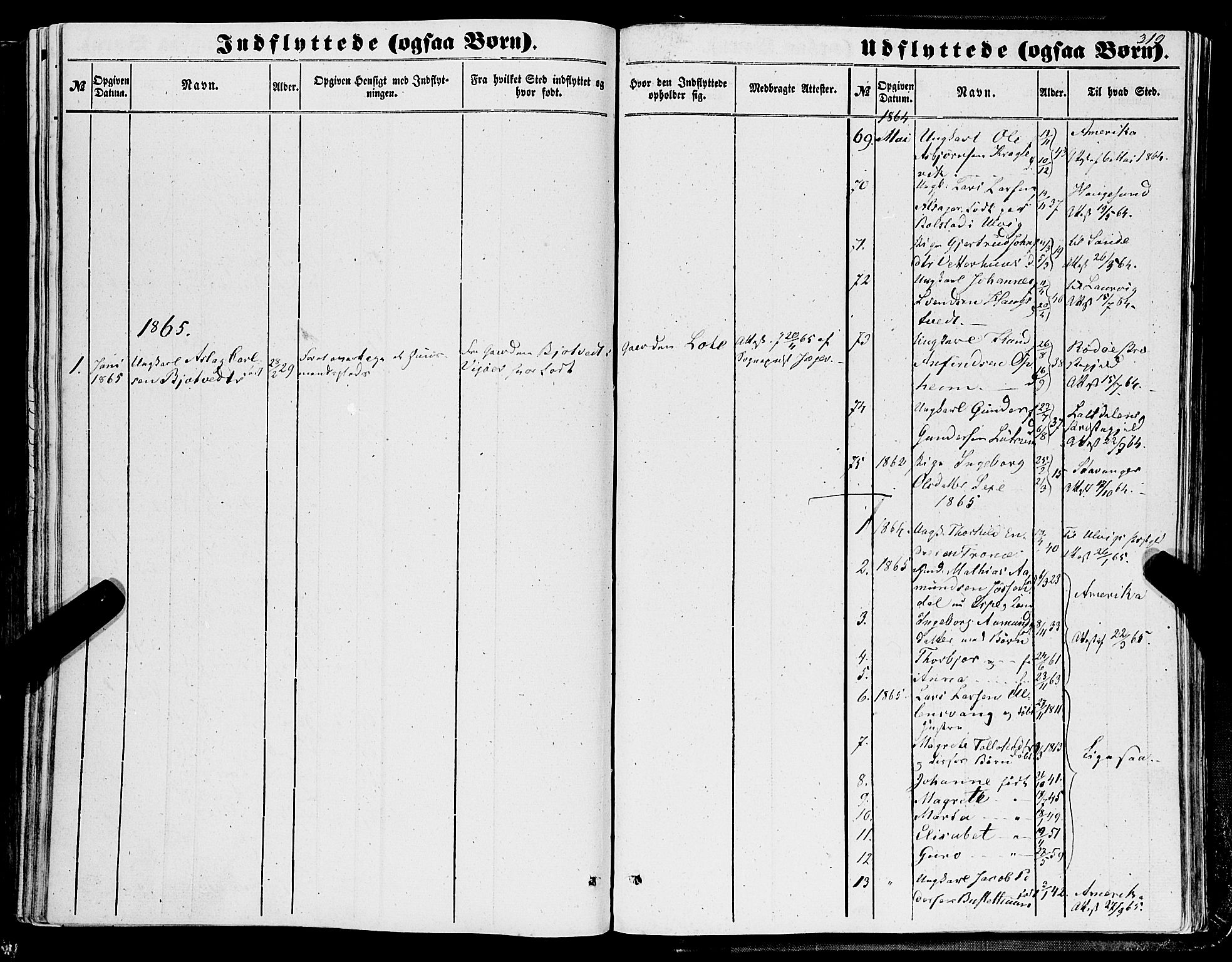 Ullensvang sokneprestembete, SAB/A-78701/H/Haa: Parish register (official) no. A 11, 1854-1866, p. 319
