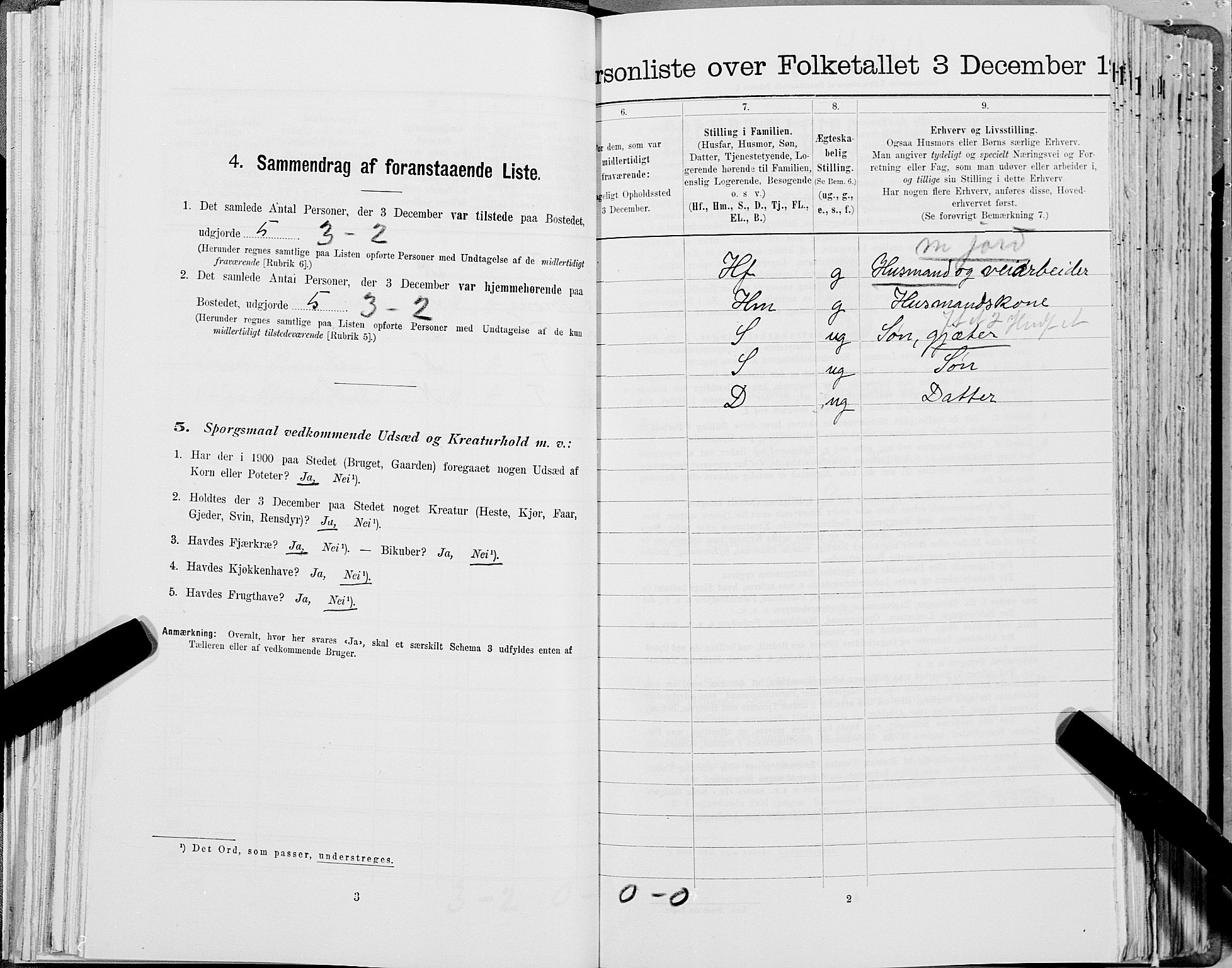 SAT, 1900 census for Snåsa, 1900, p. 119