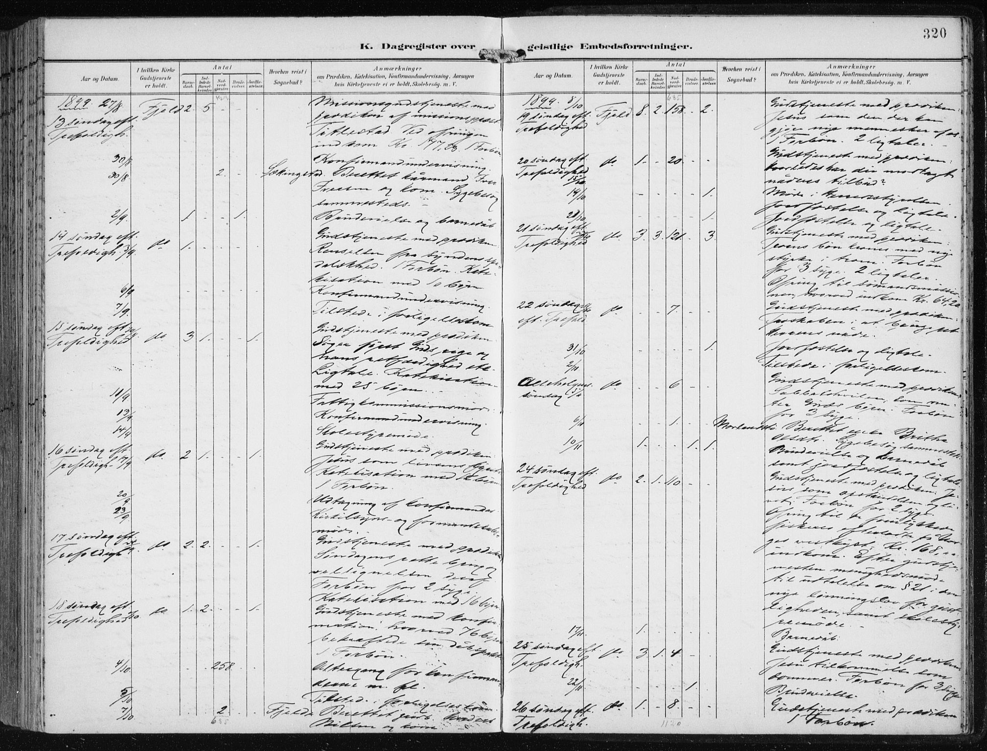 Fjell sokneprestembete, AV/SAB-A-75301/H/Haa: Parish register (official) no. A  9, 1899-1910, p. 320
