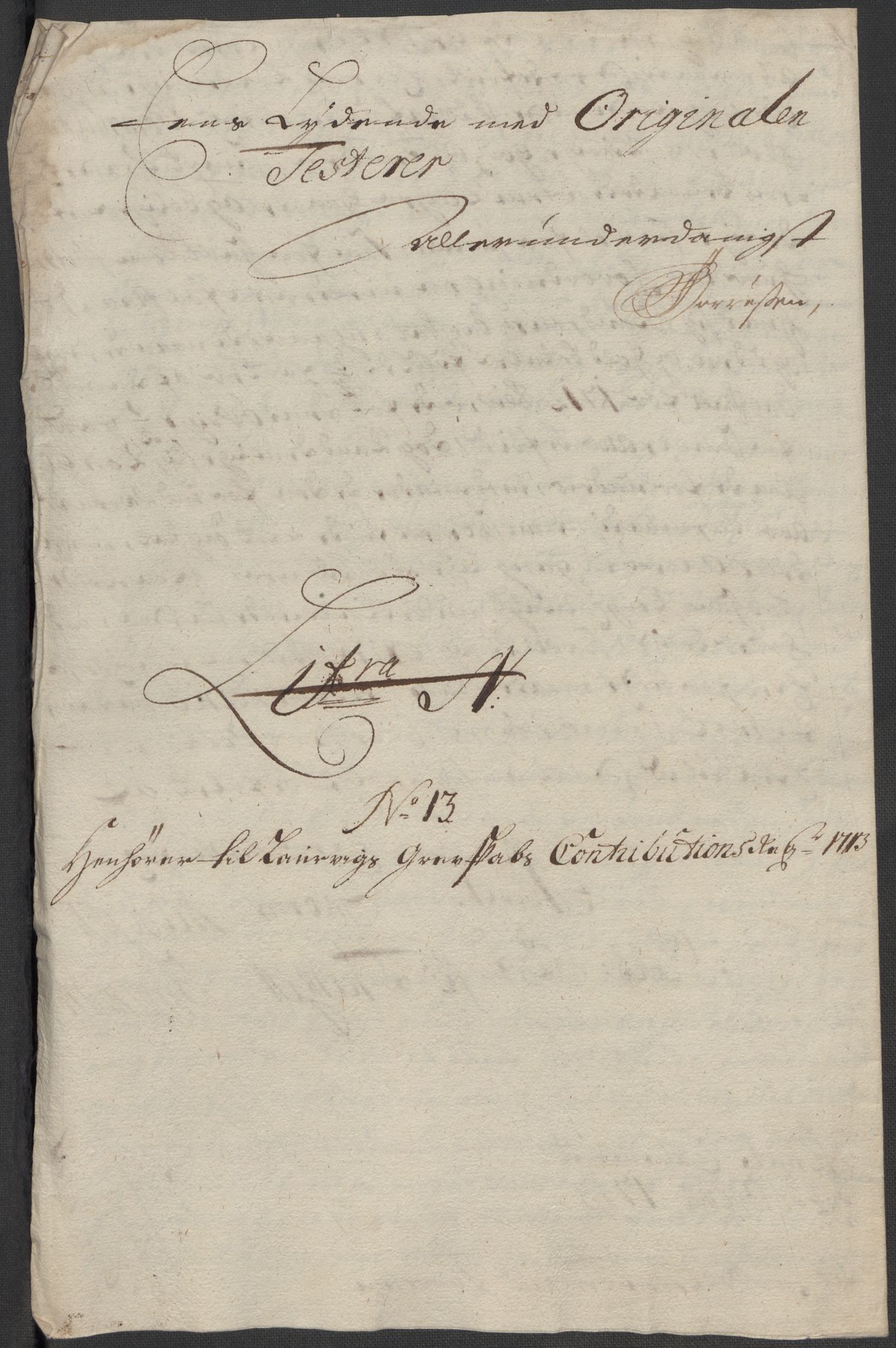 Rentekammeret inntil 1814, Reviderte regnskaper, Fogderegnskap, AV/RA-EA-4092/R33/L1985: Fogderegnskap Larvik grevskap, 1713, p. 203