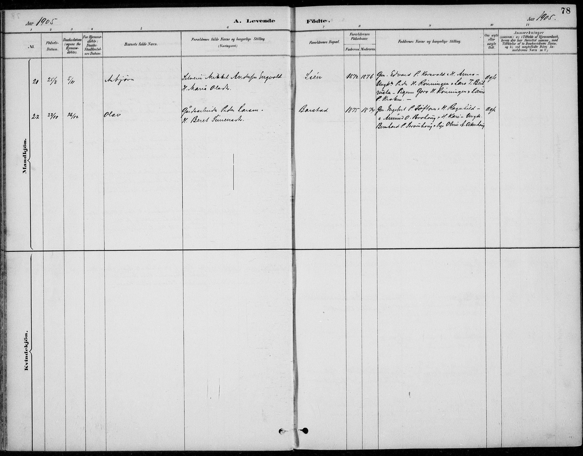 Alvdal prestekontor, SAH/PREST-060/H/Ha/Haa/L0003: Parish register (official) no. 3, 1886-1912, p. 78