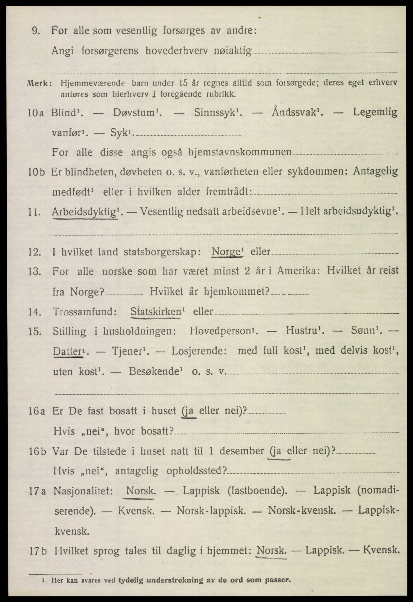 SAT, 1920 census for Grong, 1920, p. 6710