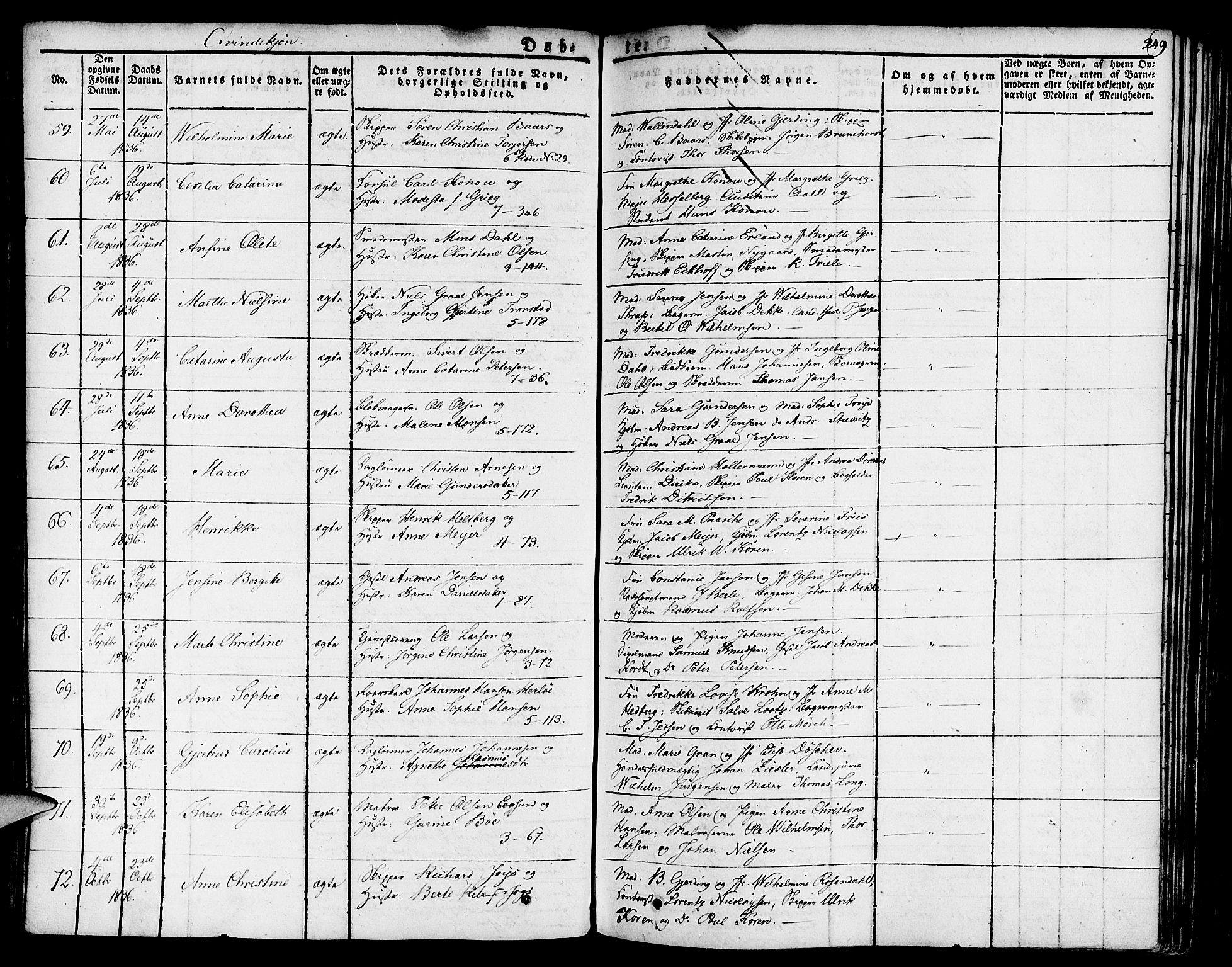 Nykirken Sokneprestembete, SAB/A-77101/H/Haa/L0012: Parish register (official) no. A 12, 1821-1844, p. 249