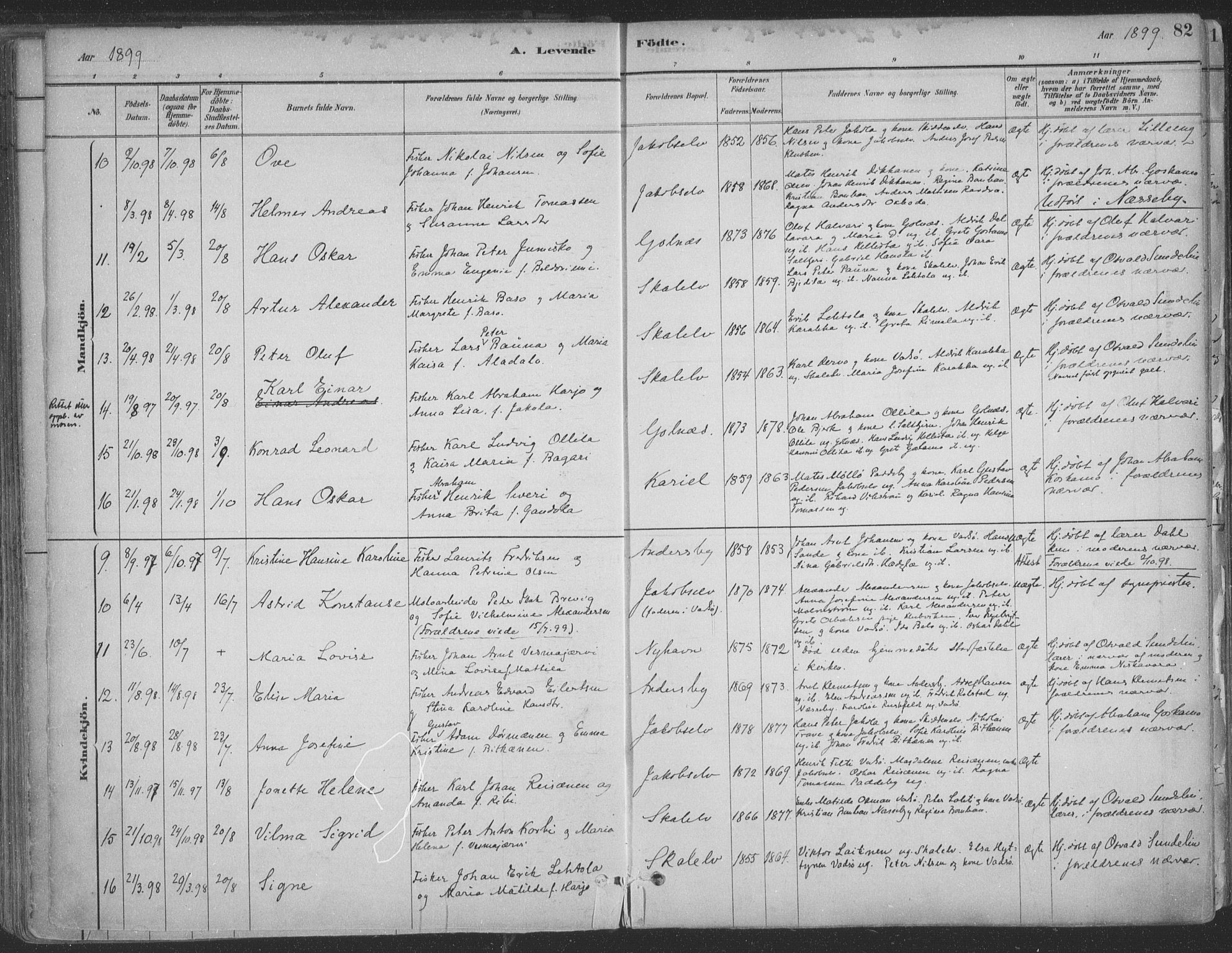 Vadsø sokneprestkontor, SATØ/S-1325/H/Ha/L0009kirke: Parish register (official) no. 9, 1881-1917, p. 82