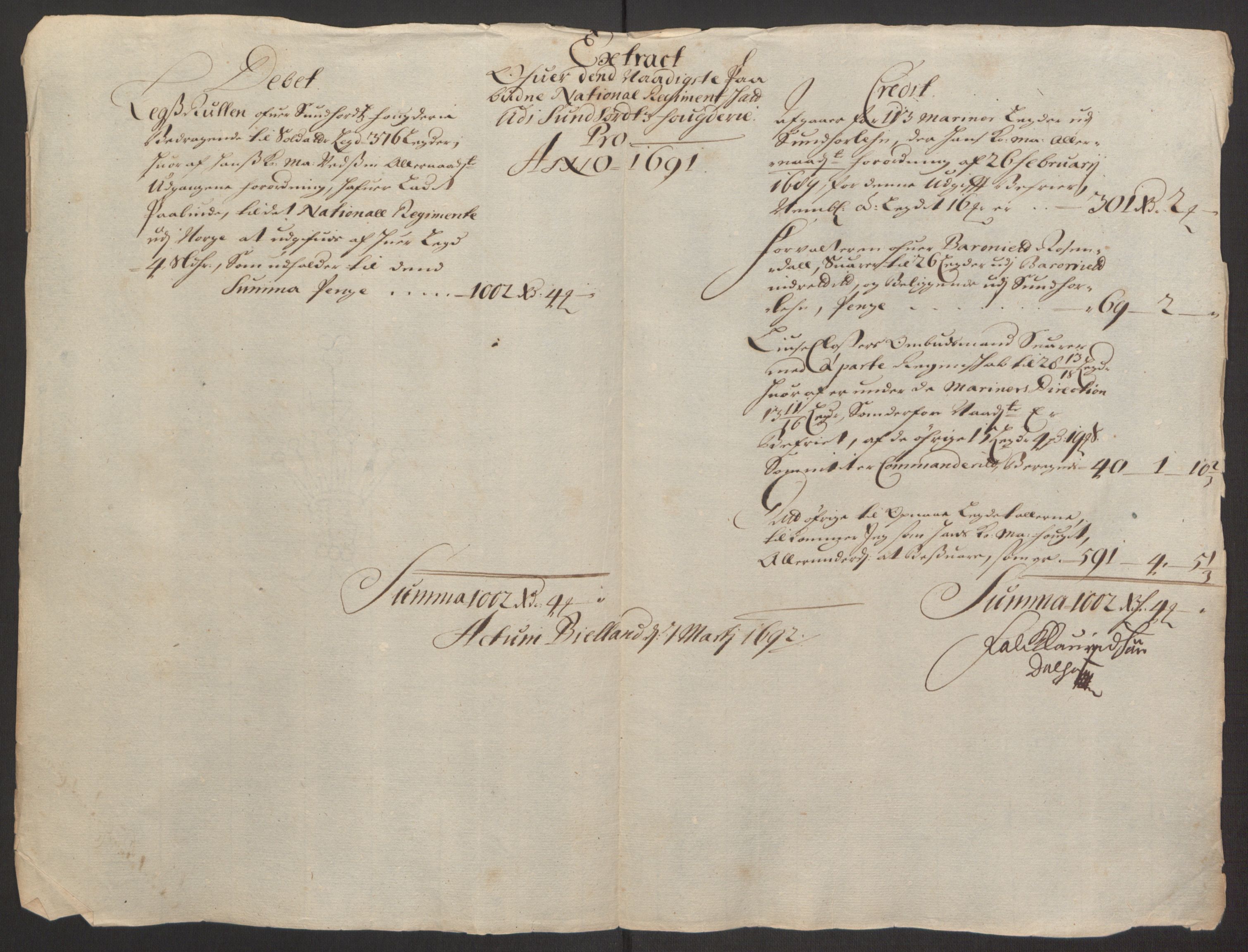 Rentekammeret inntil 1814, Reviderte regnskaper, Fogderegnskap, RA/EA-4092/R48/L2973: Fogderegnskap Sunnhordland og Hardanger, 1691-1692, p. 56