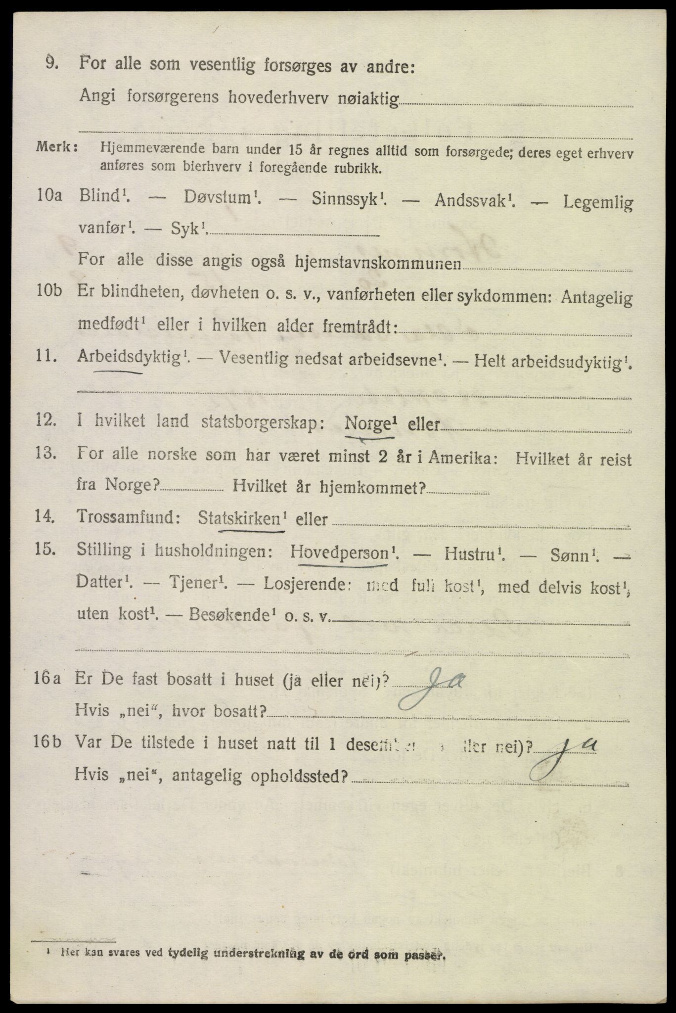 SAK, 1920 census for Hornnes, 1920, p. 2436