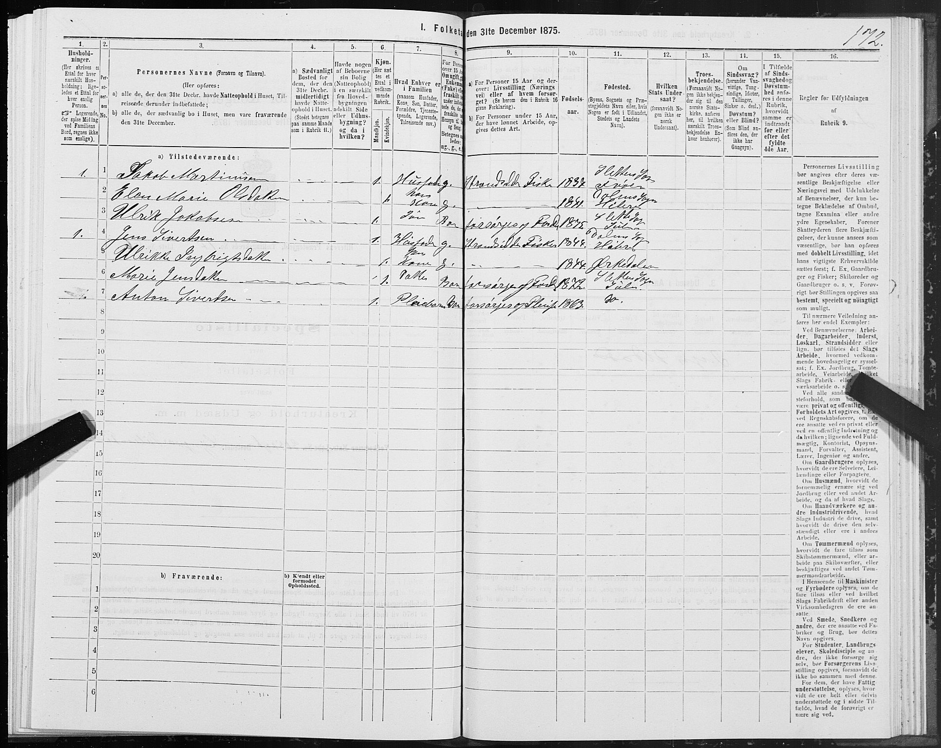 SAT, 1875 census for 1617P Hitra, 1875, p. 9172