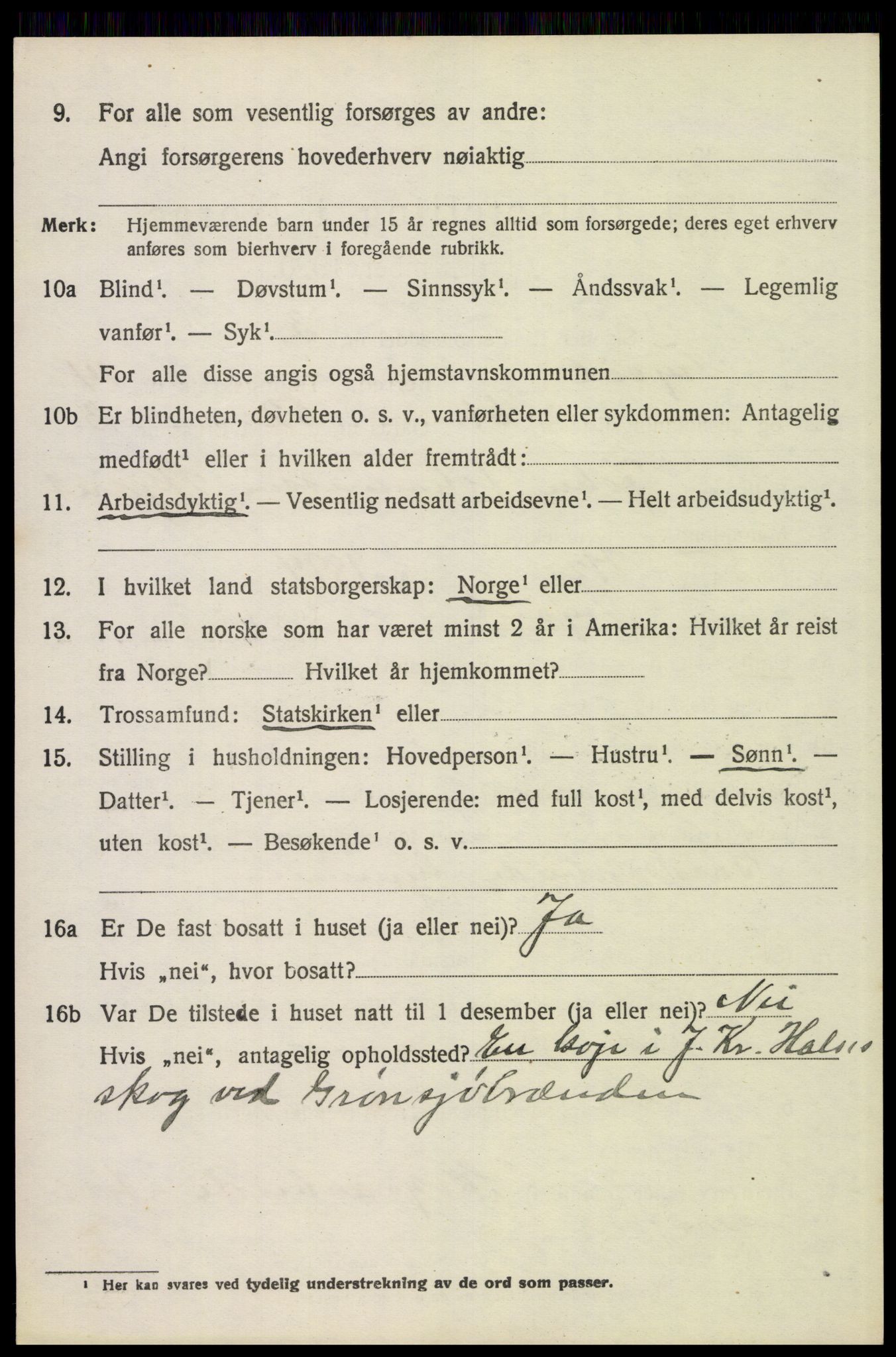 SAH, 1920 census for Trysil, 1920, p. 8664