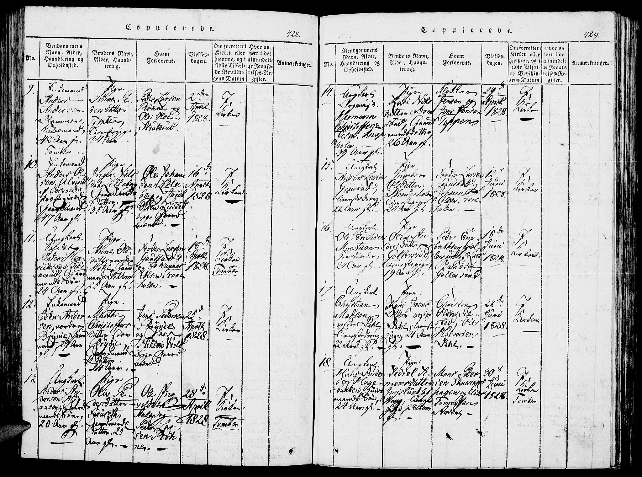 Romedal prestekontor, AV/SAH-PREST-004/K/L0002: Parish register (official) no. 2, 1814-1828, p. 428-429