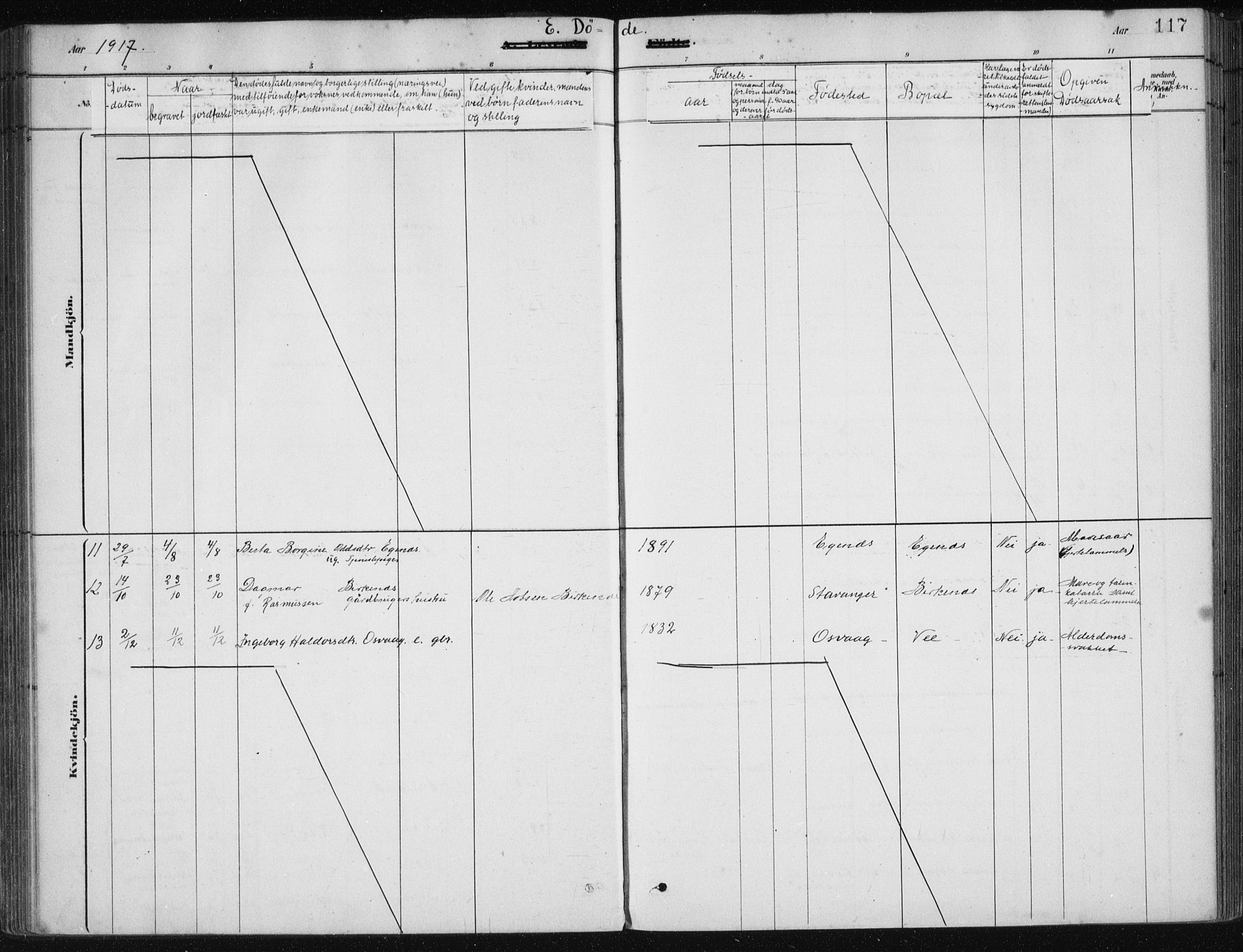 Etne sokneprestembete, AV/SAB-A-75001/H/Haa: Parish register (official) no. C  1, 1879-1919, p. 117