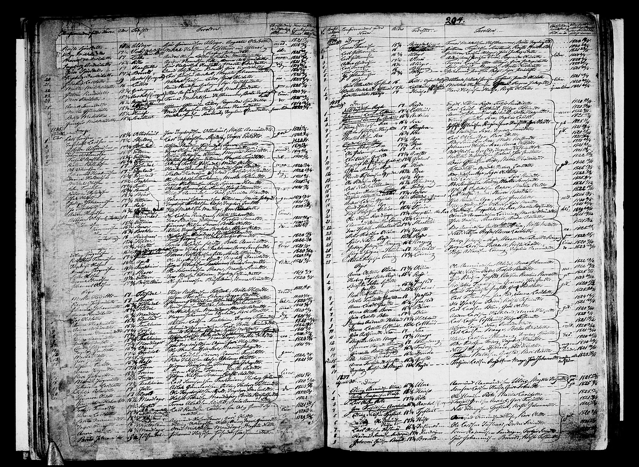 Ullensvang sokneprestembete, SAB/A-78701/H/Haa: Parish register (official) no. A 10, 1825-1853, p. 204
