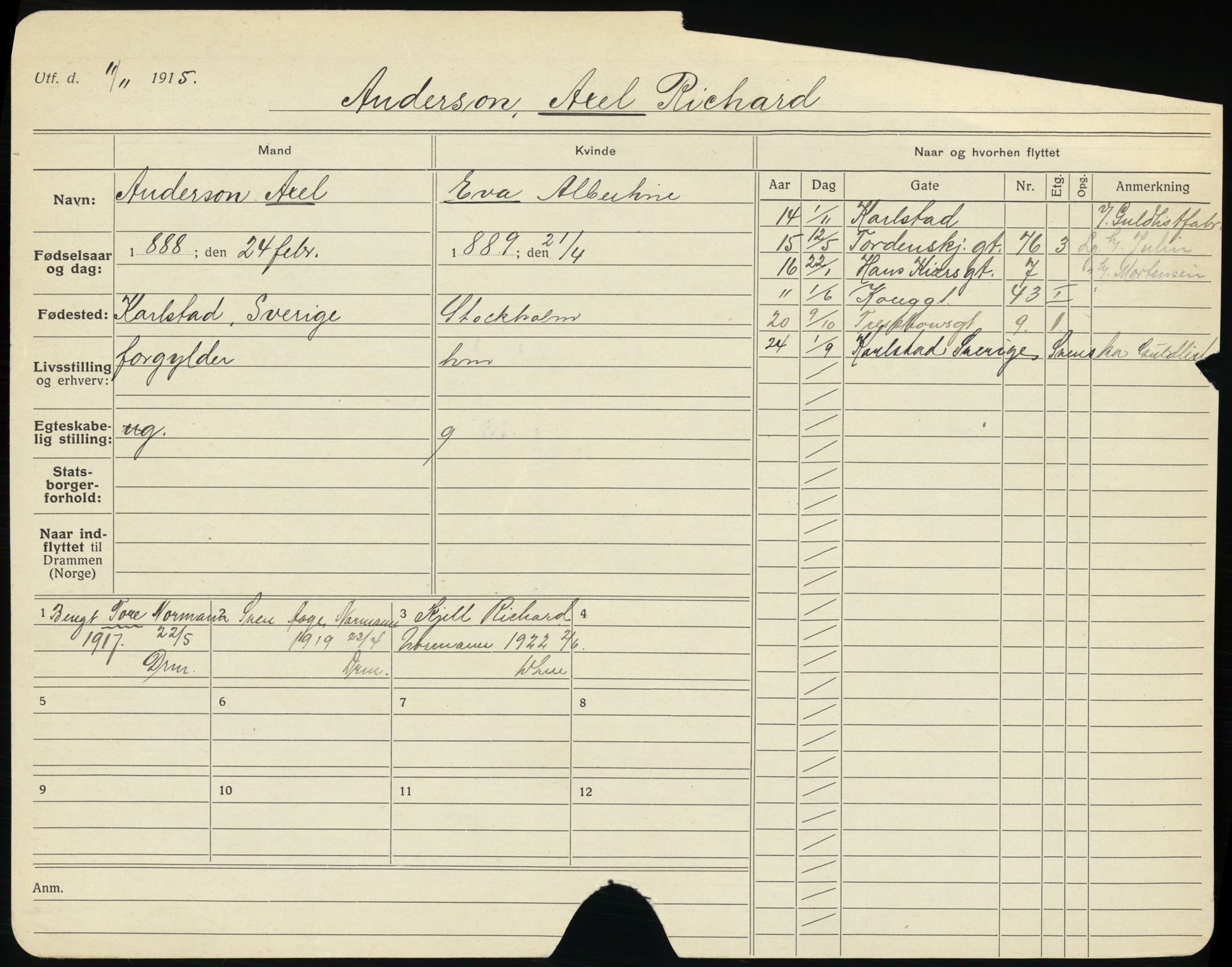 Drammen folkeregister, AV/SAKO-A-136/G/Ga/L0012: Utflyttede, 1924