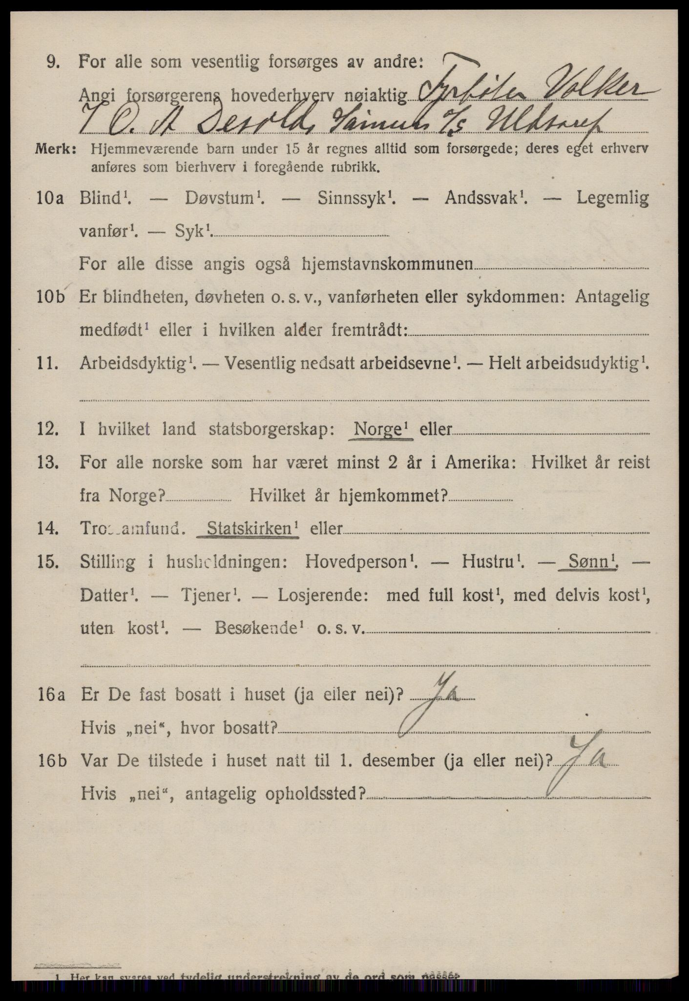 SAT, 1920 census for Borgund, 1920, p. 14317