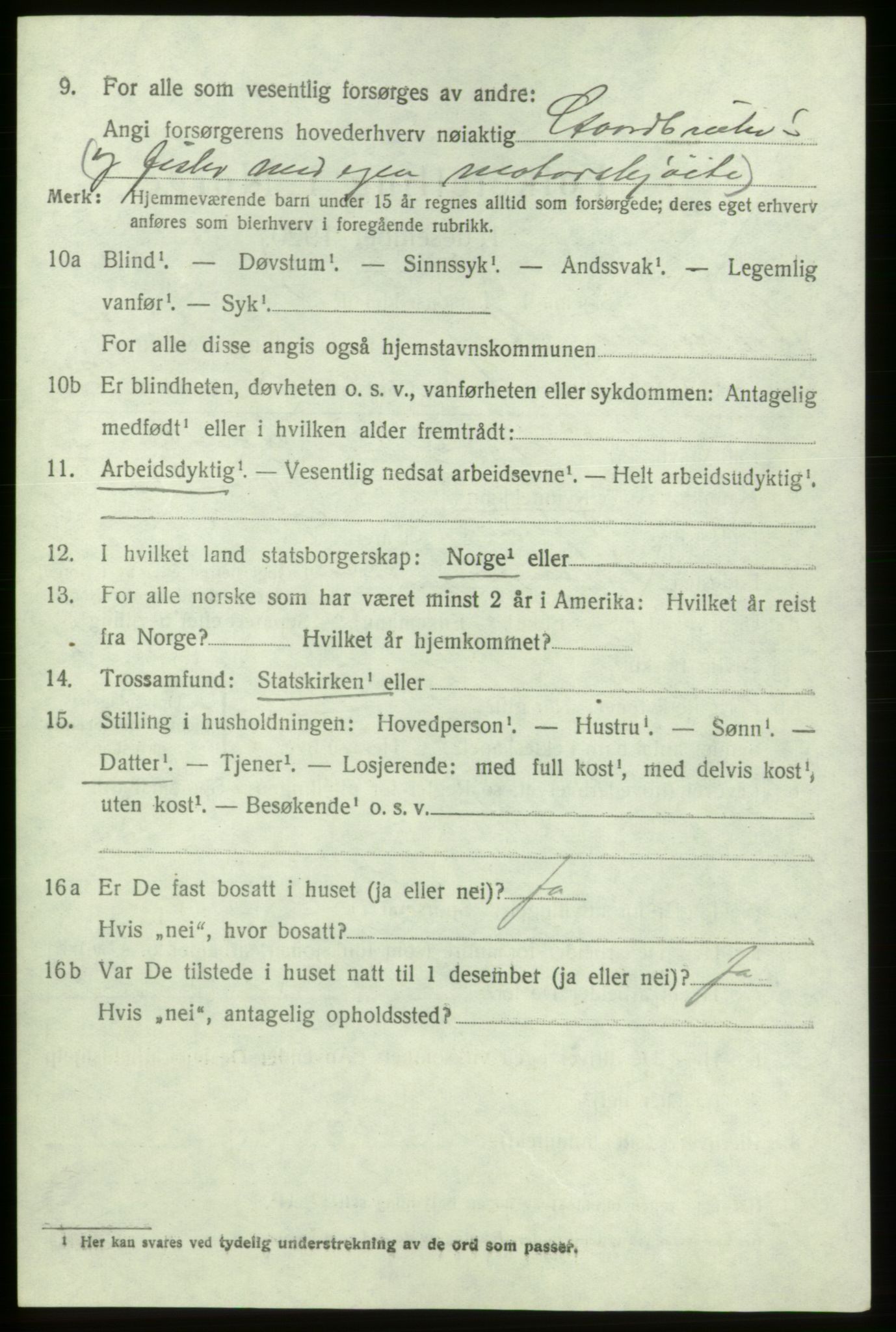 SAB, 1920 census for Bremnes, 1920, p. 4889