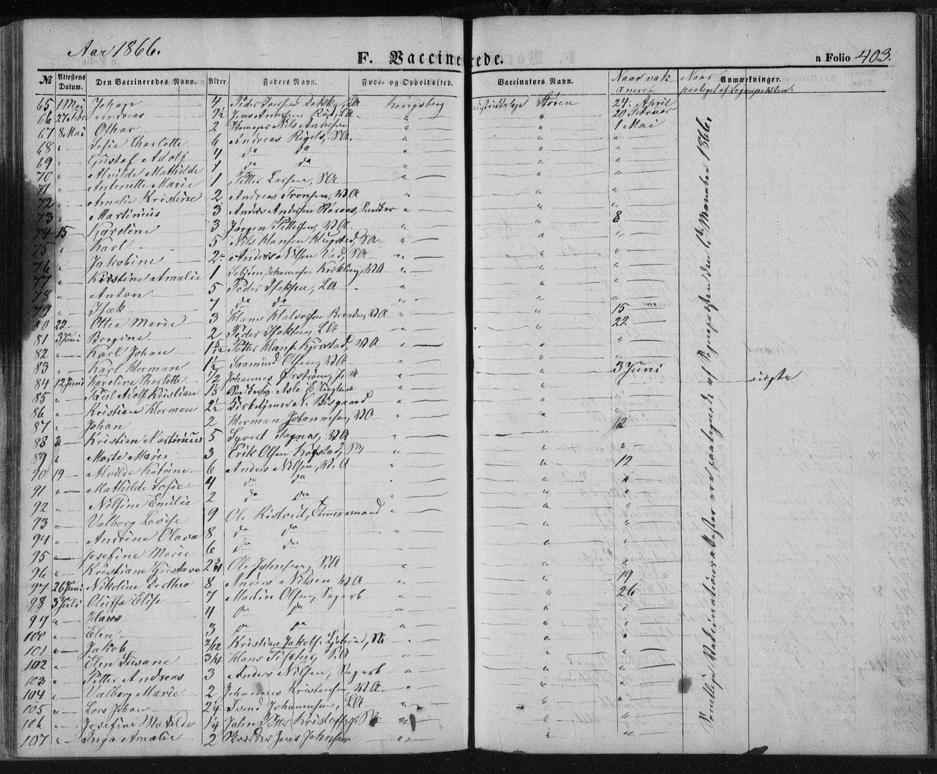 Kongsberg kirkebøker, AV/SAKO-A-22/F/Fa/L0010: Parish register (official) no. I 10, 1859-1875, p. 403