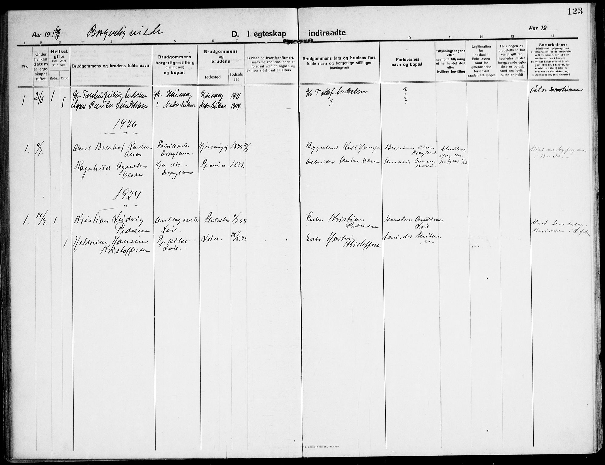 Ministerialprotokoller, klokkerbøker og fødselsregistre - Nordland, AV/SAT-A-1459/872/L1037: Parish register (official) no. 872A12, 1914-1925, p. 123