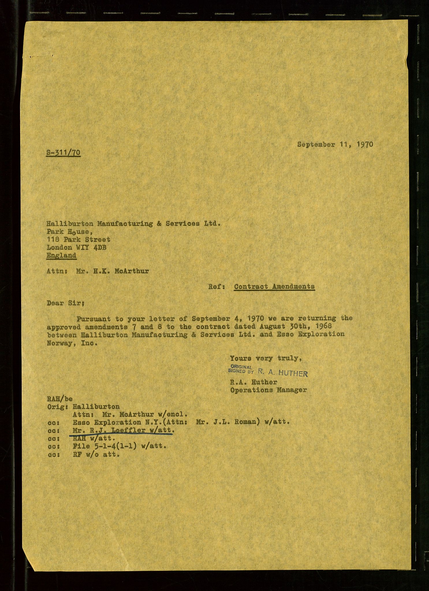 Pa 1512 - Esso Exploration and Production Norway Inc., AV/SAST-A-101917/E/Ea/L0020: Kontrakter og avtaler, 1966-1974, p. 388