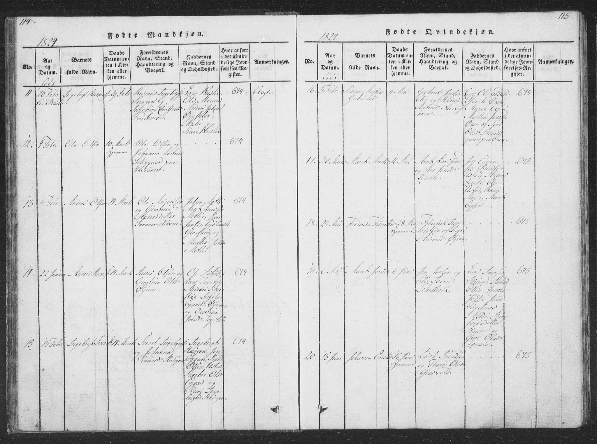 Ministerialprotokoller, klokkerbøker og fødselsregistre - Sør-Trøndelag, AV/SAT-A-1456/668/L0816: Parish register (copy) no. 668C05, 1816-1893, p. 114-115