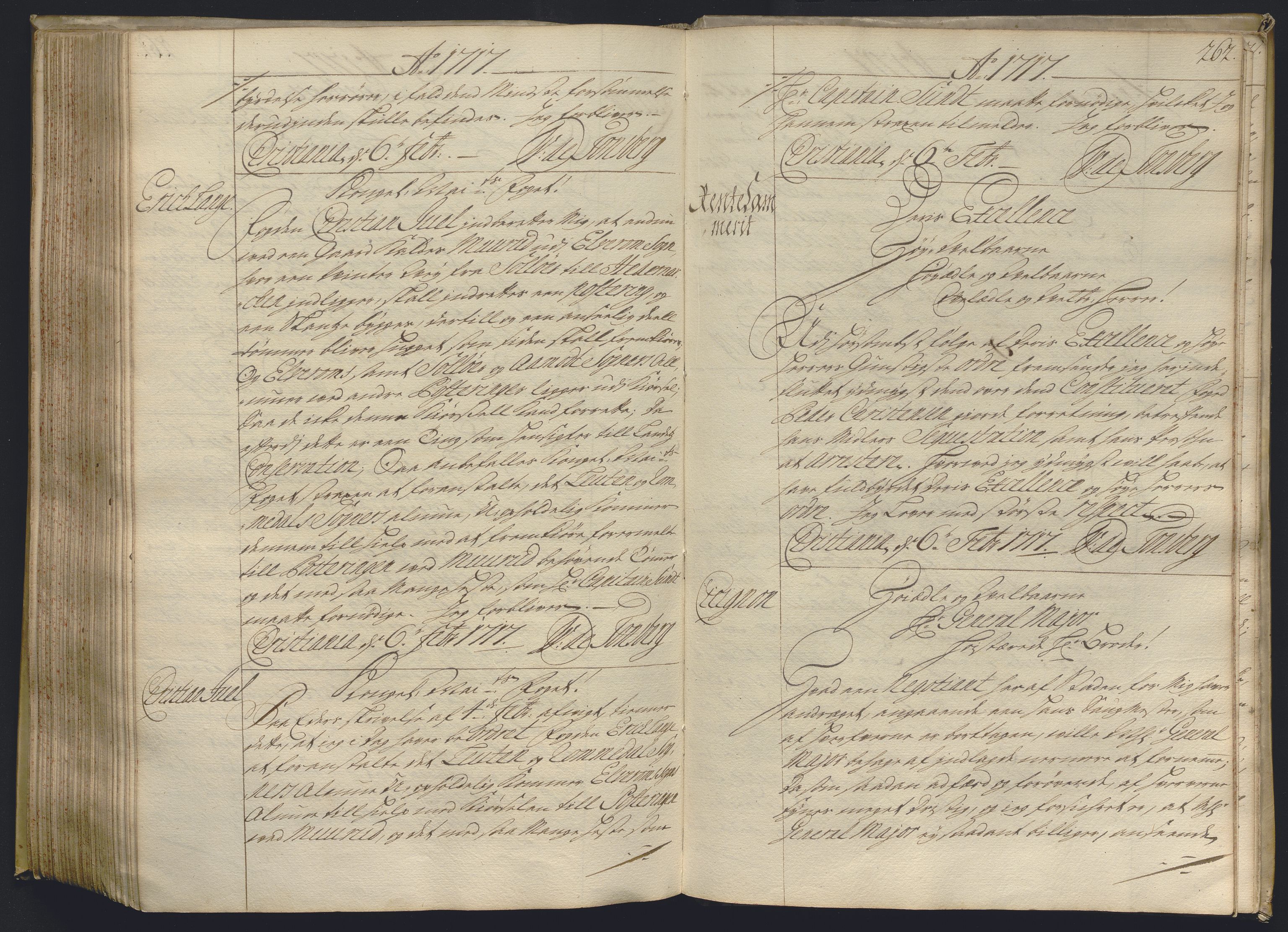 Kristiania stiftamt, AV/SAO-A-10386/B/Ba/L0004: Kopibok, 1715-1717, p. 261b-262a