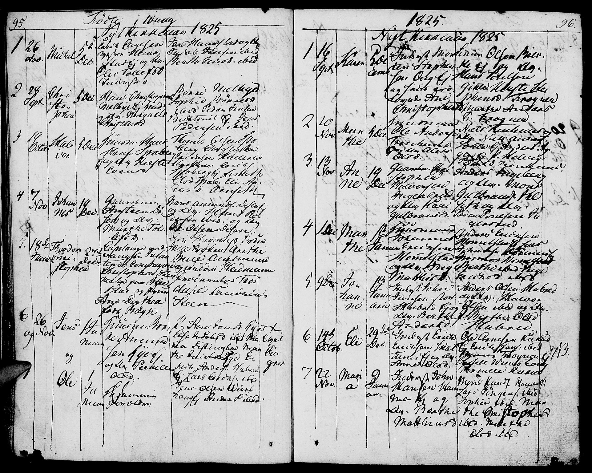 Vang prestekontor, Hedmark, SAH/PREST-008/H/Ha/Haa/L0006: Parish register (official) no. 6 /1, 1809-1827, p. 95-96