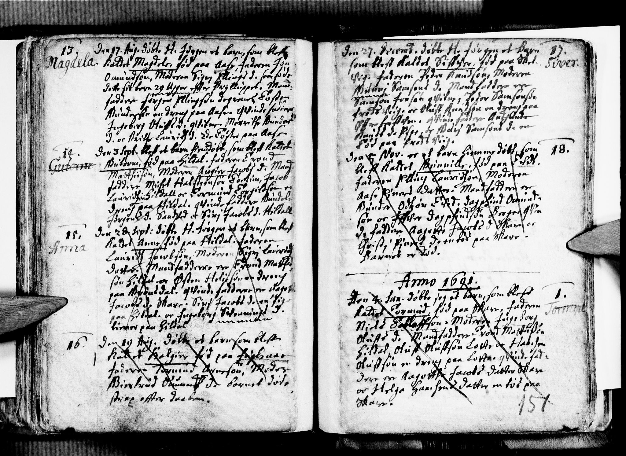 Ullensvang sokneprestembete, SAB/A-78701/H/Haa: Parish register (official) no. A 1 /3, 1676-1719, p. 151