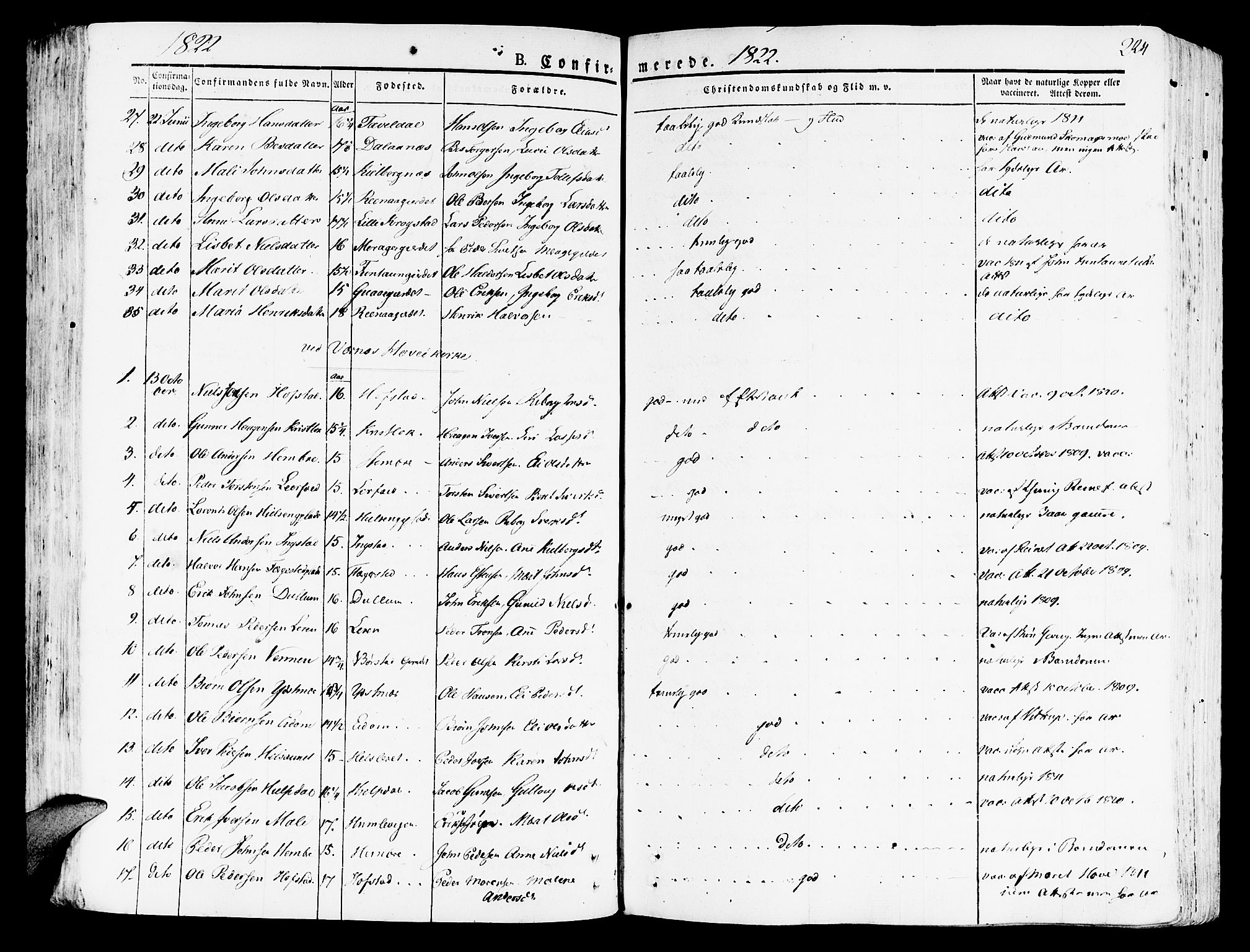 Ministerialprotokoller, klokkerbøker og fødselsregistre - Nord-Trøndelag, SAT/A-1458/709/L0070: Parish register (official) no. 709A10, 1820-1832, p. 224