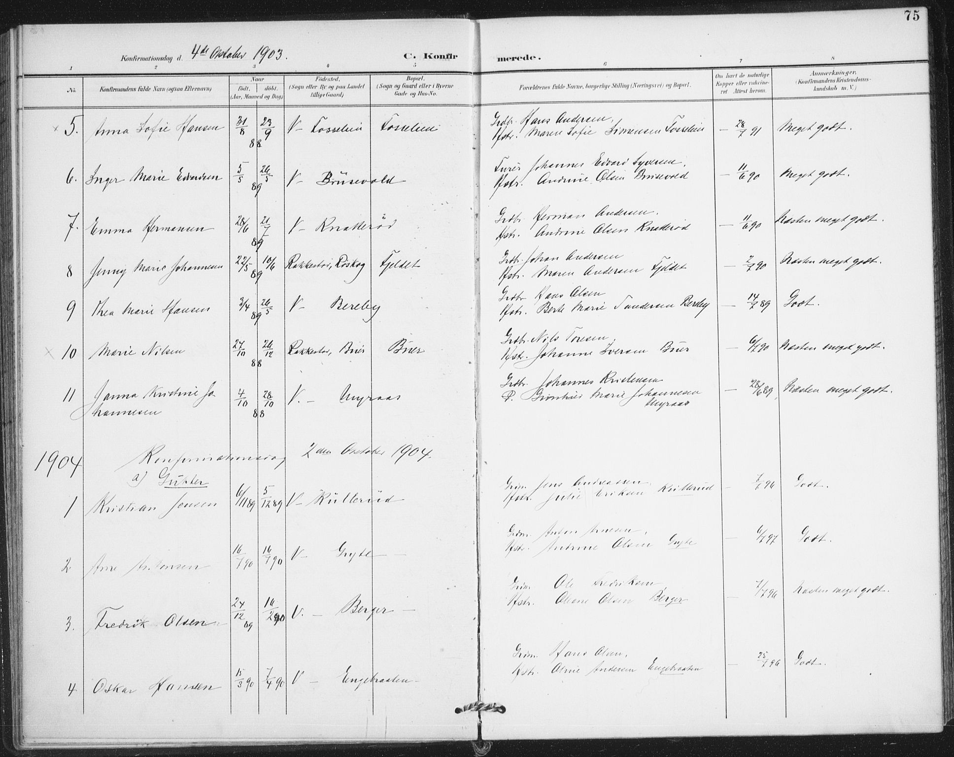 Varteig prestekontor Kirkebøker, SAO/A-10447a/F/Fa/L0003: Parish register (official) no. 3, 1899-1919, p. 75