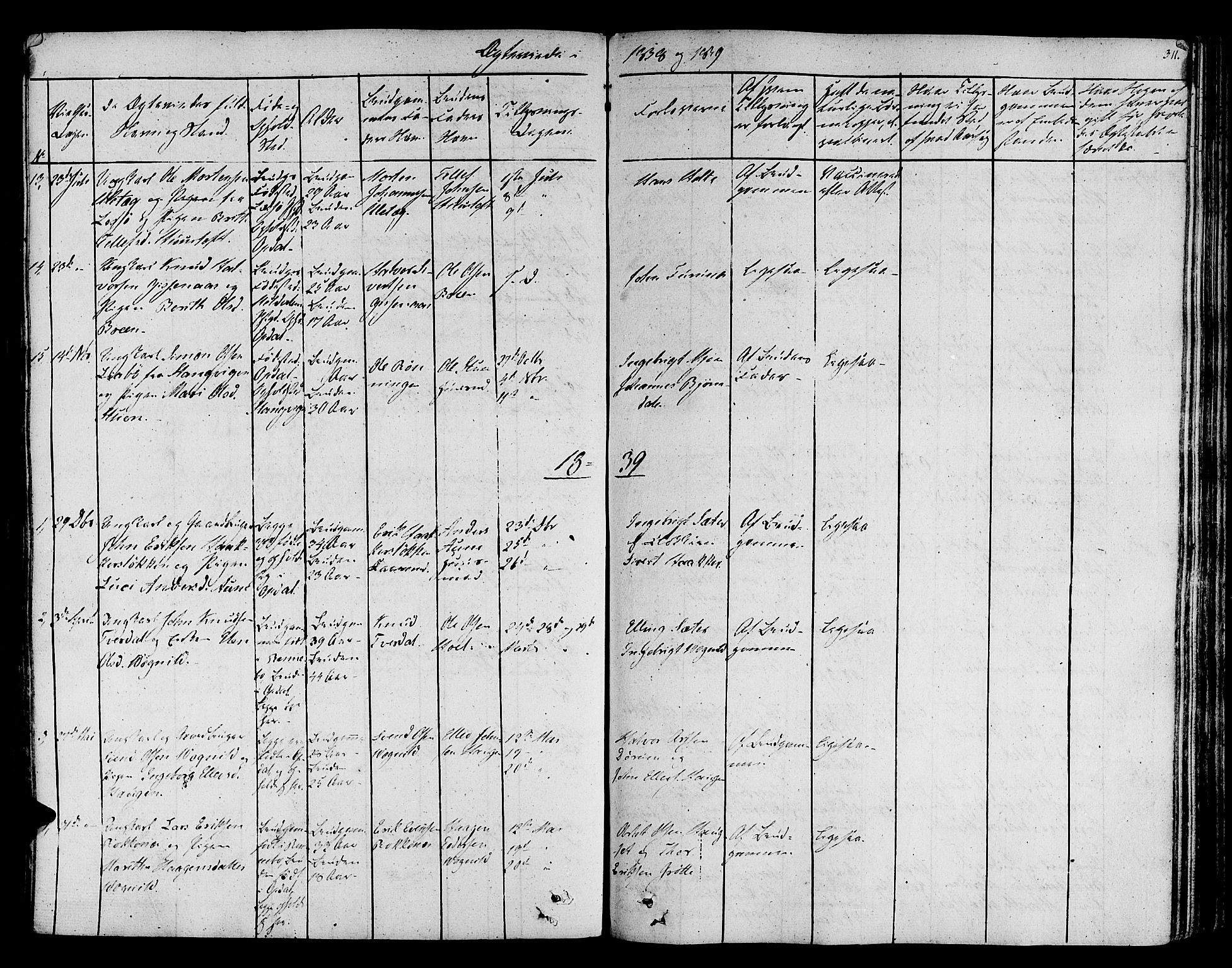 Ministerialprotokoller, klokkerbøker og fødselsregistre - Sør-Trøndelag, SAT/A-1456/678/L0897: Parish register (official) no. 678A06-07, 1821-1847, p. 311