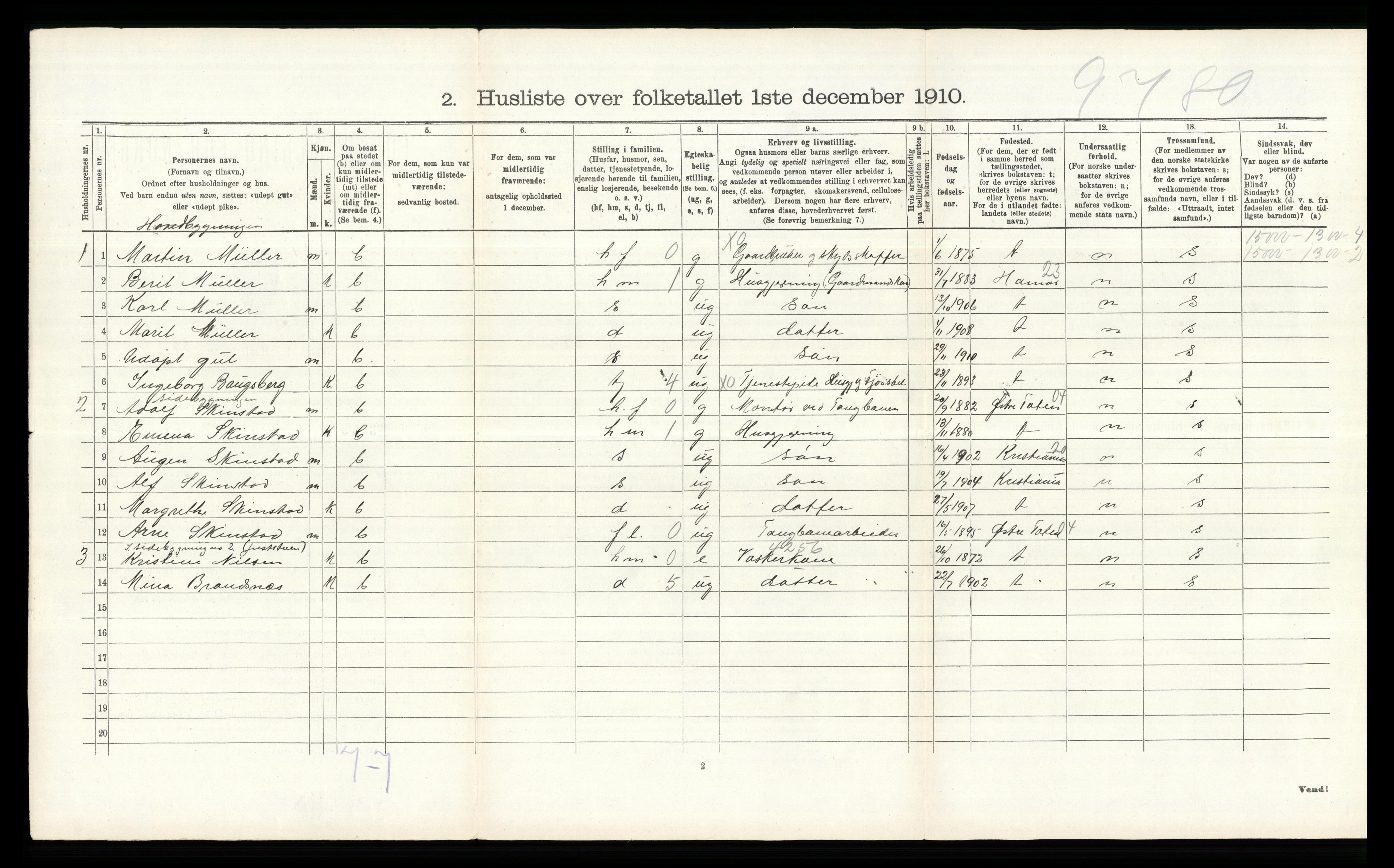 RA, 1910 census for Lille Elvedalen, 1910, p. 444