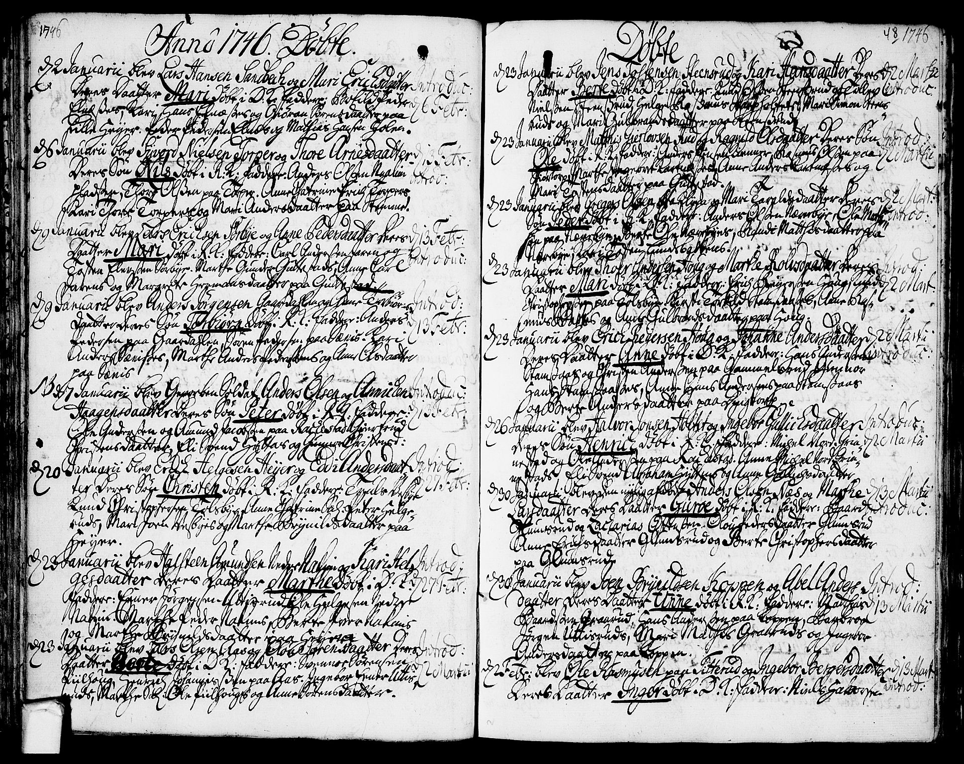 Rakkestad prestekontor Kirkebøker, SAO/A-2008/F/Fa/L0002: Parish register (official) no. I 2, 1741-1751, p. 48