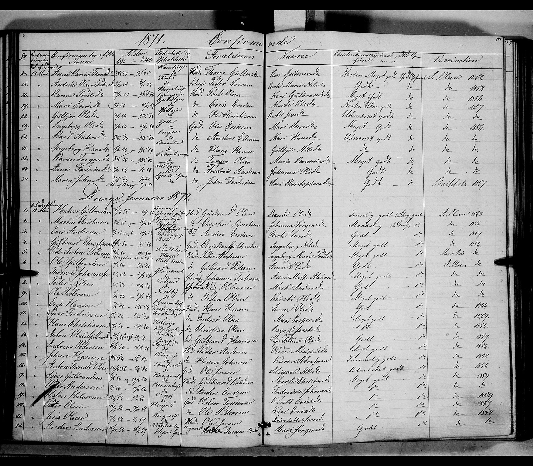 Jevnaker prestekontor, SAH/PREST-116/H/Ha/Haa/L0007: Parish register (official) no. 7, 1858-1876, p. 147