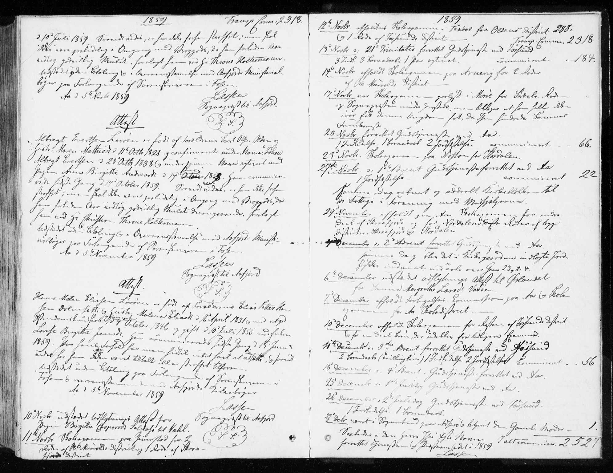Ministerialprotokoller, klokkerbøker og fødselsregistre - Sør-Trøndelag, SAT/A-1456/655/L0677: Parish register (official) no. 655A06, 1847-1860, p. 288