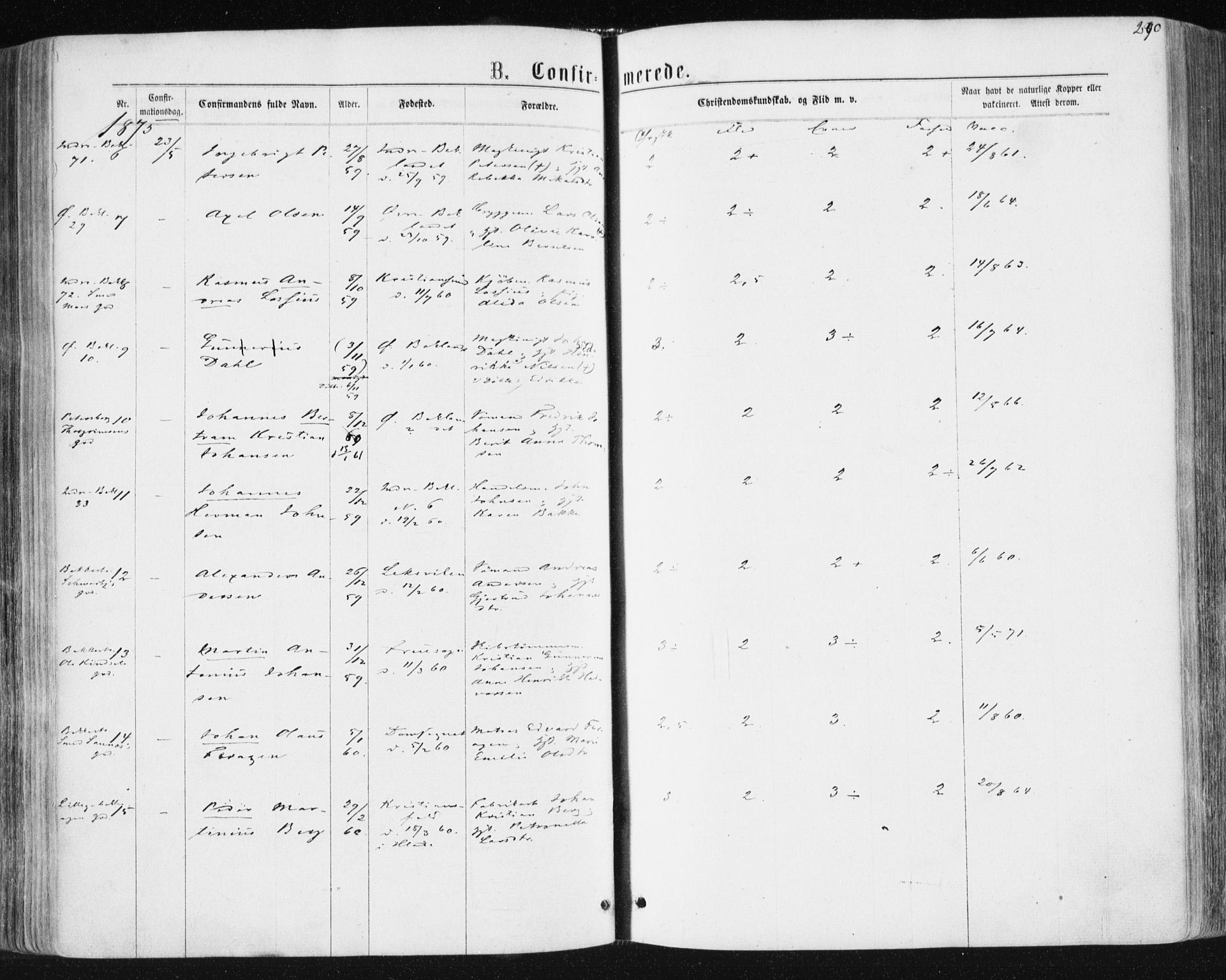Ministerialprotokoller, klokkerbøker og fødselsregistre - Sør-Trøndelag, AV/SAT-A-1456/604/L0186: Parish register (official) no. 604A07, 1866-1877, p. 290