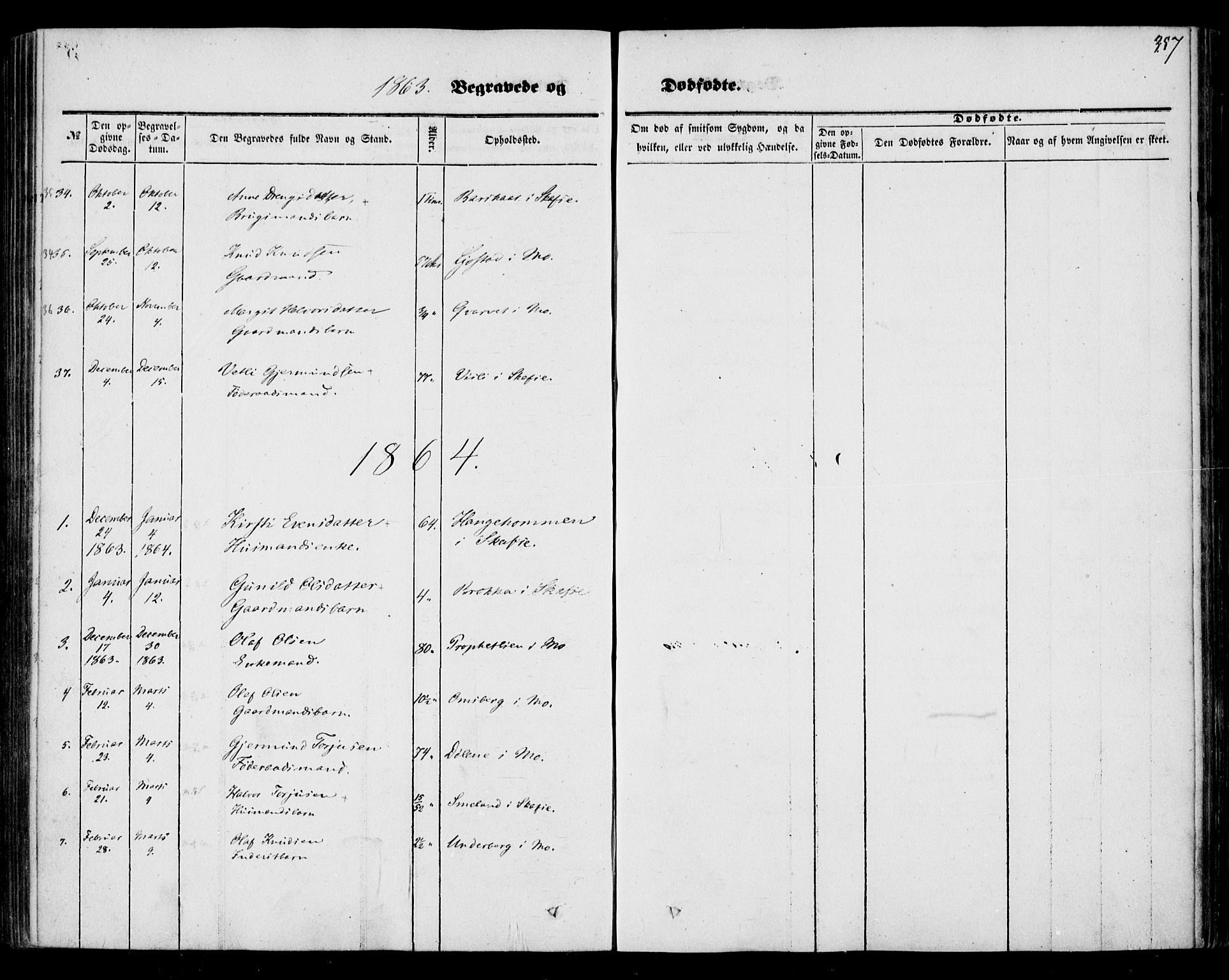 Mo kirkebøker, SAKO/A-286/F/Fa/L0005: Parish register (official) no. I 5, 1844-1864, p. 357