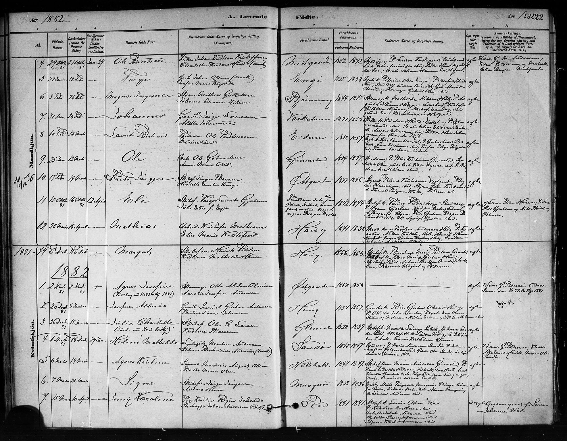 Tjøme kirkebøker, SAKO/A-328/F/Fa/L0001: Parish register (official) no. 1, 1879-1890, p. 22