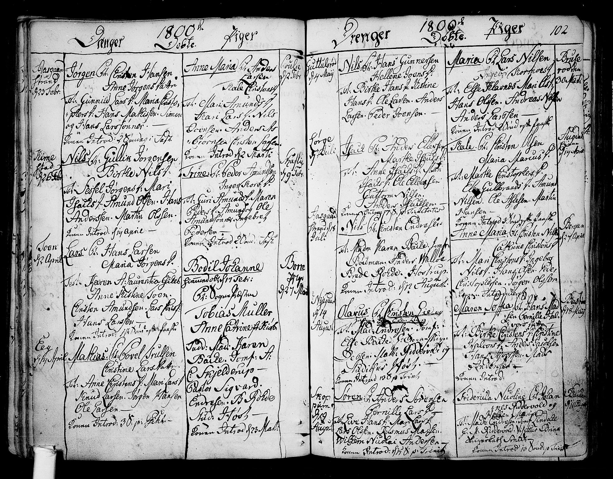 Borre kirkebøker, SAKO/A-338/F/Fa/L0002: Parish register (official) no. I 2, 1752-1806, p. 102