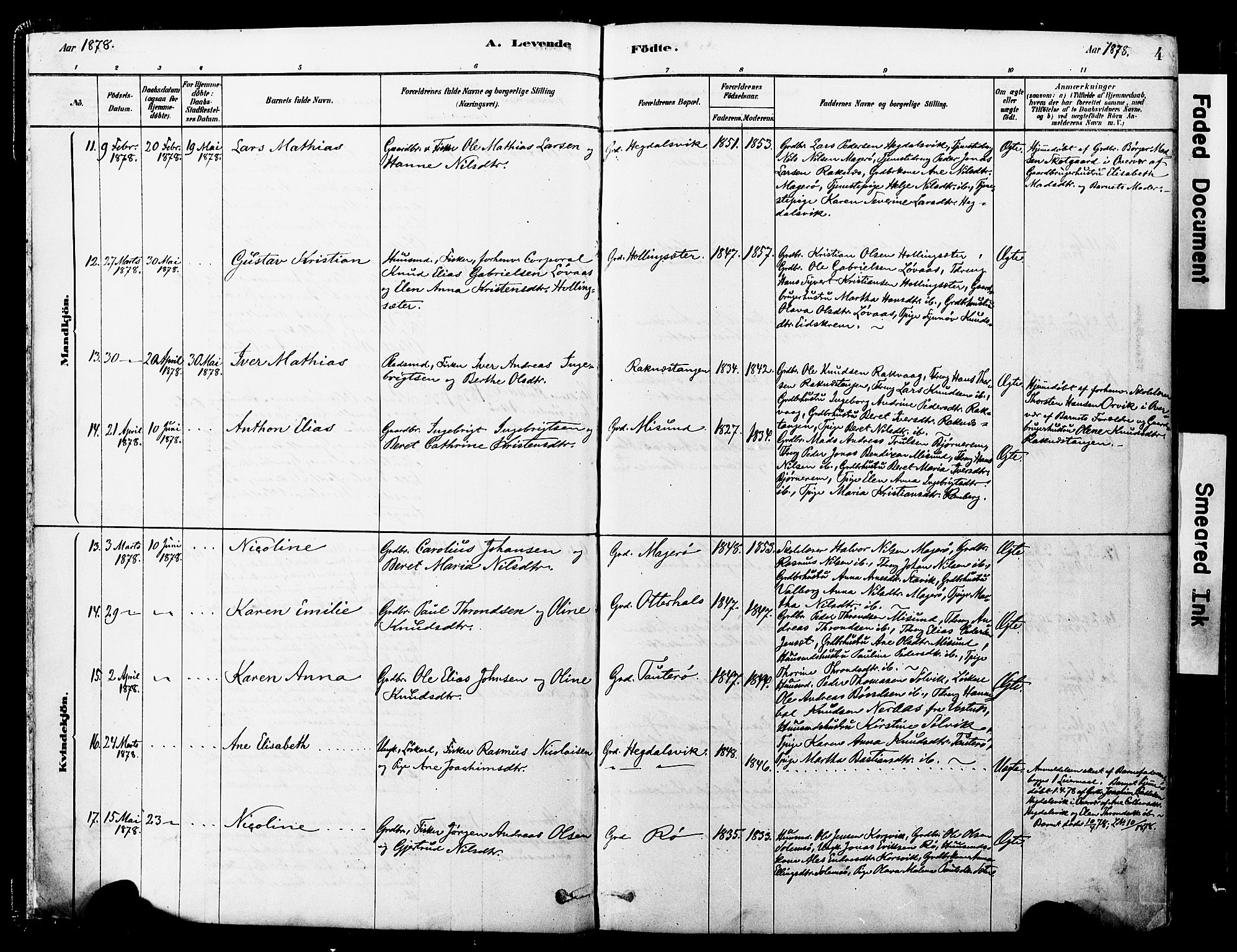 Ministerialprotokoller, klokkerbøker og fødselsregistre - Møre og Romsdal, AV/SAT-A-1454/560/L0721: Parish register (official) no. 560A05, 1878-1917, p. 4