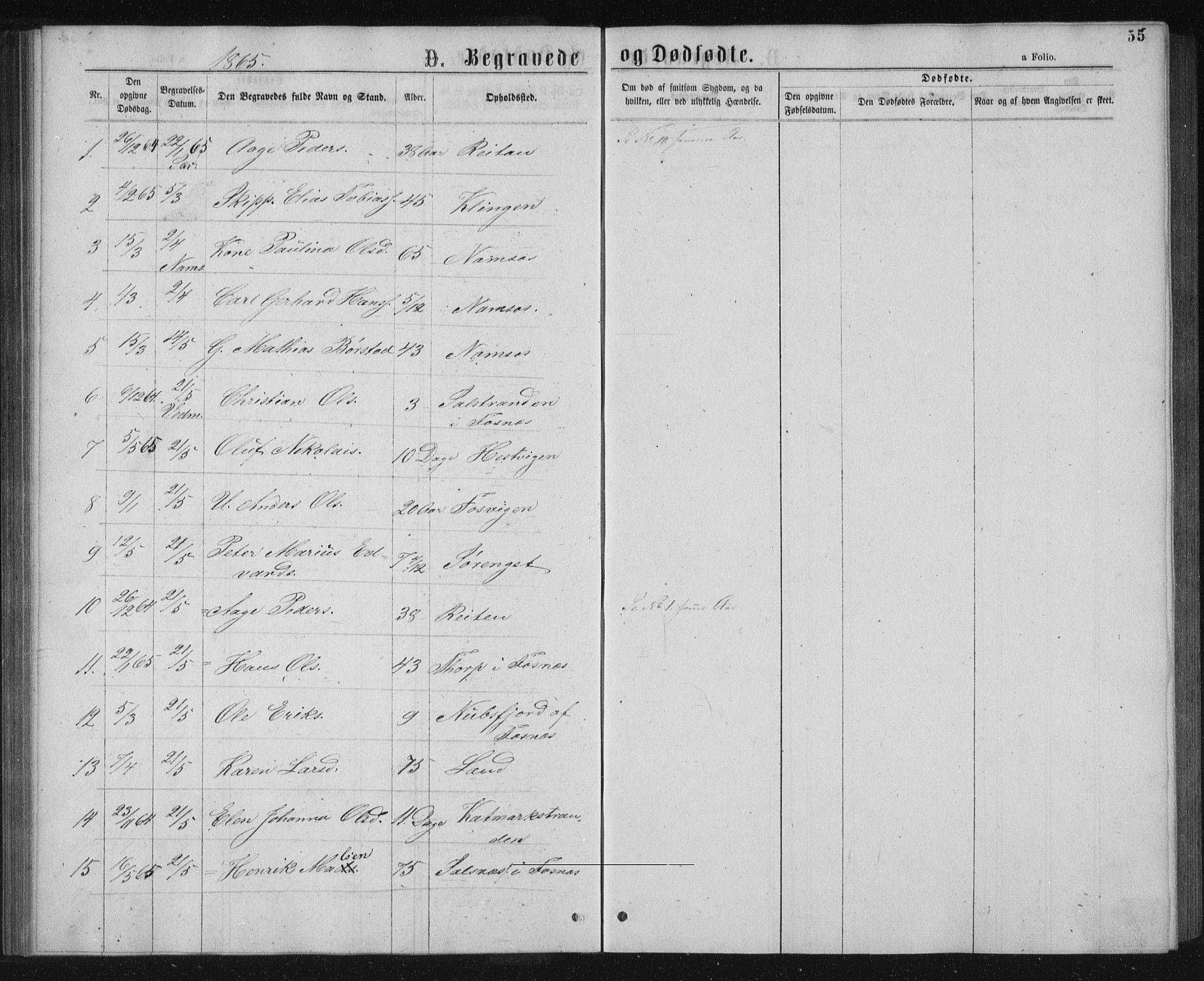 Ministerialprotokoller, klokkerbøker og fødselsregistre - Nord-Trøndelag, AV/SAT-A-1458/768/L0569: Parish register (official) no. 768A04, 1836-1865, p. 55