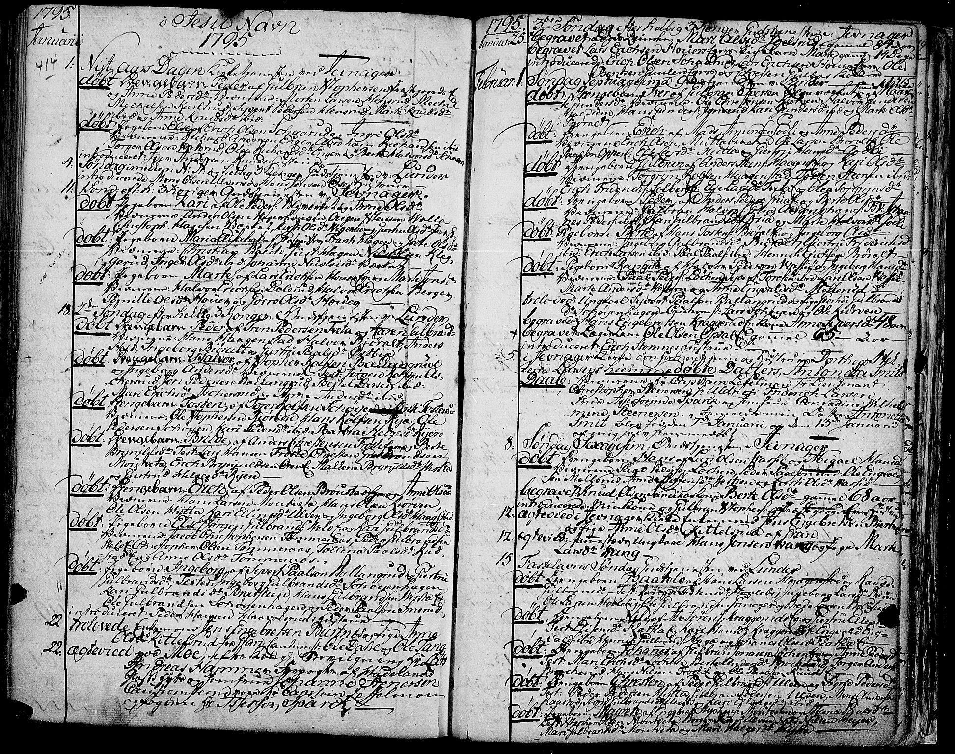 Jevnaker prestekontor, SAH/PREST-116/H/Ha/Haa/L0003: Parish register (official) no. 3, 1752-1799, p. 414-415