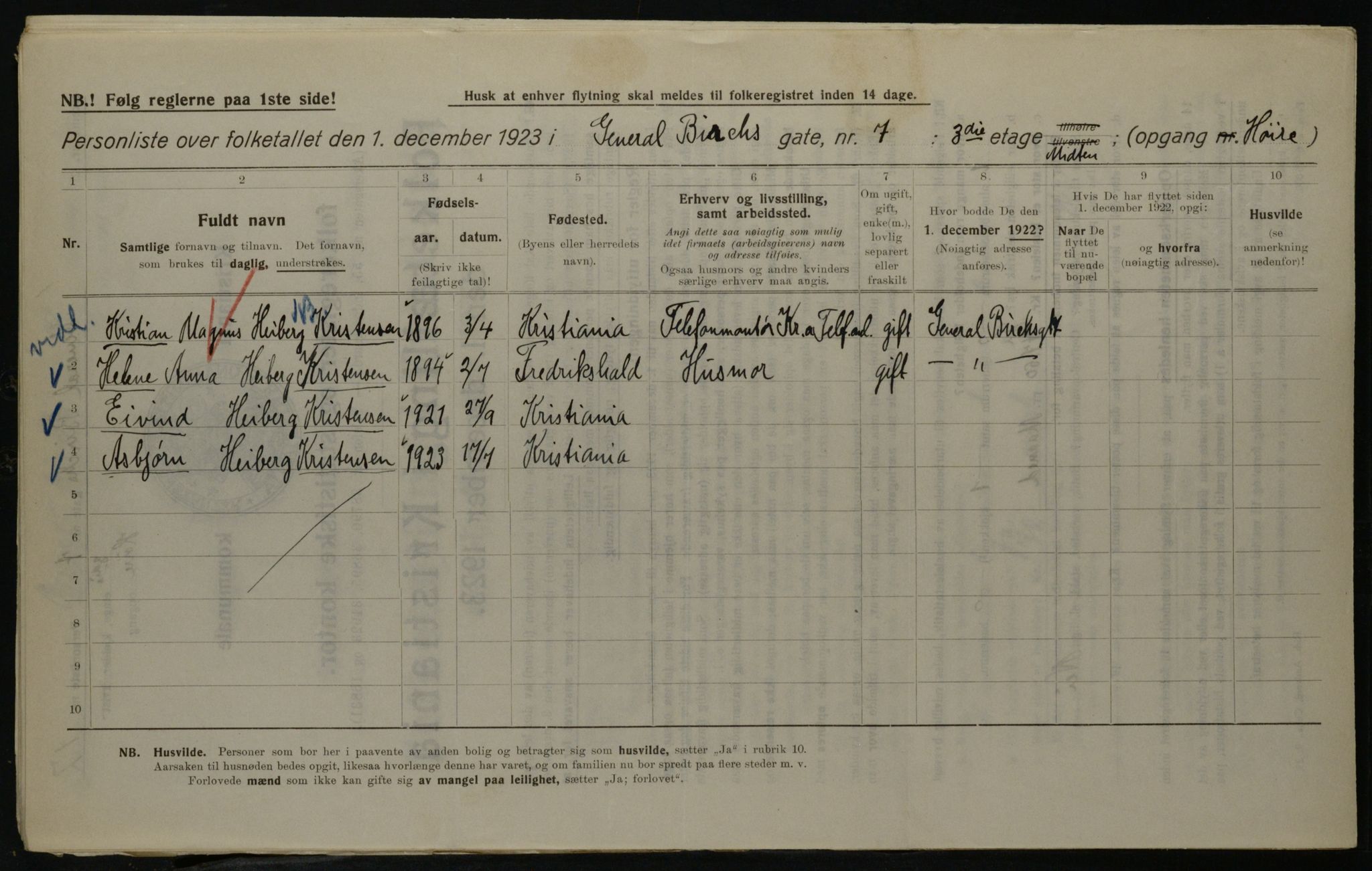 OBA, Municipal Census 1923 for Kristiania, 1923, p. 32858