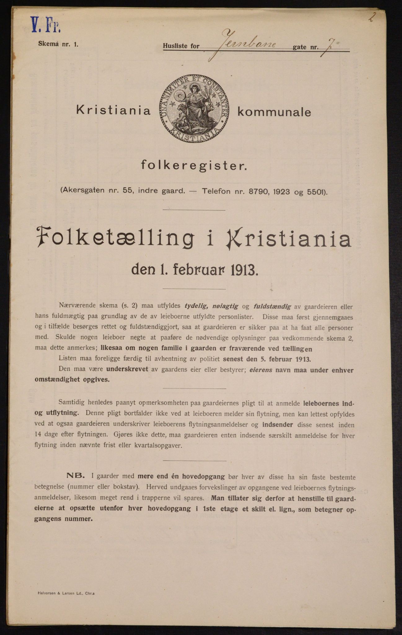 OBA, Municipal Census 1913 for Kristiania, 1913, p. 46558