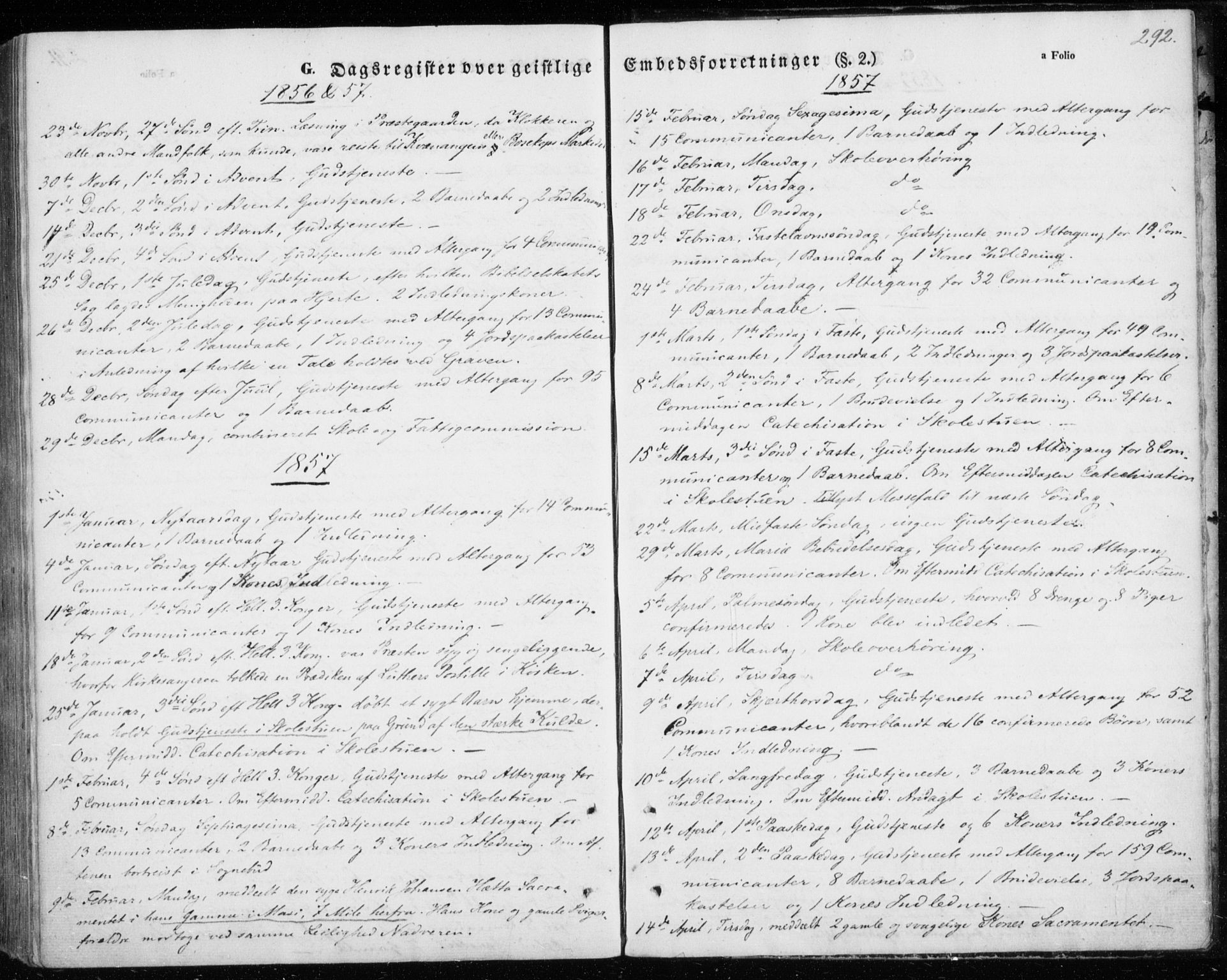 Kautokeino sokneprestembete, SATØ/S-1340/H/Ha/L0002.kirke: Parish register (official) no. 2, 1843-1861, p. 292