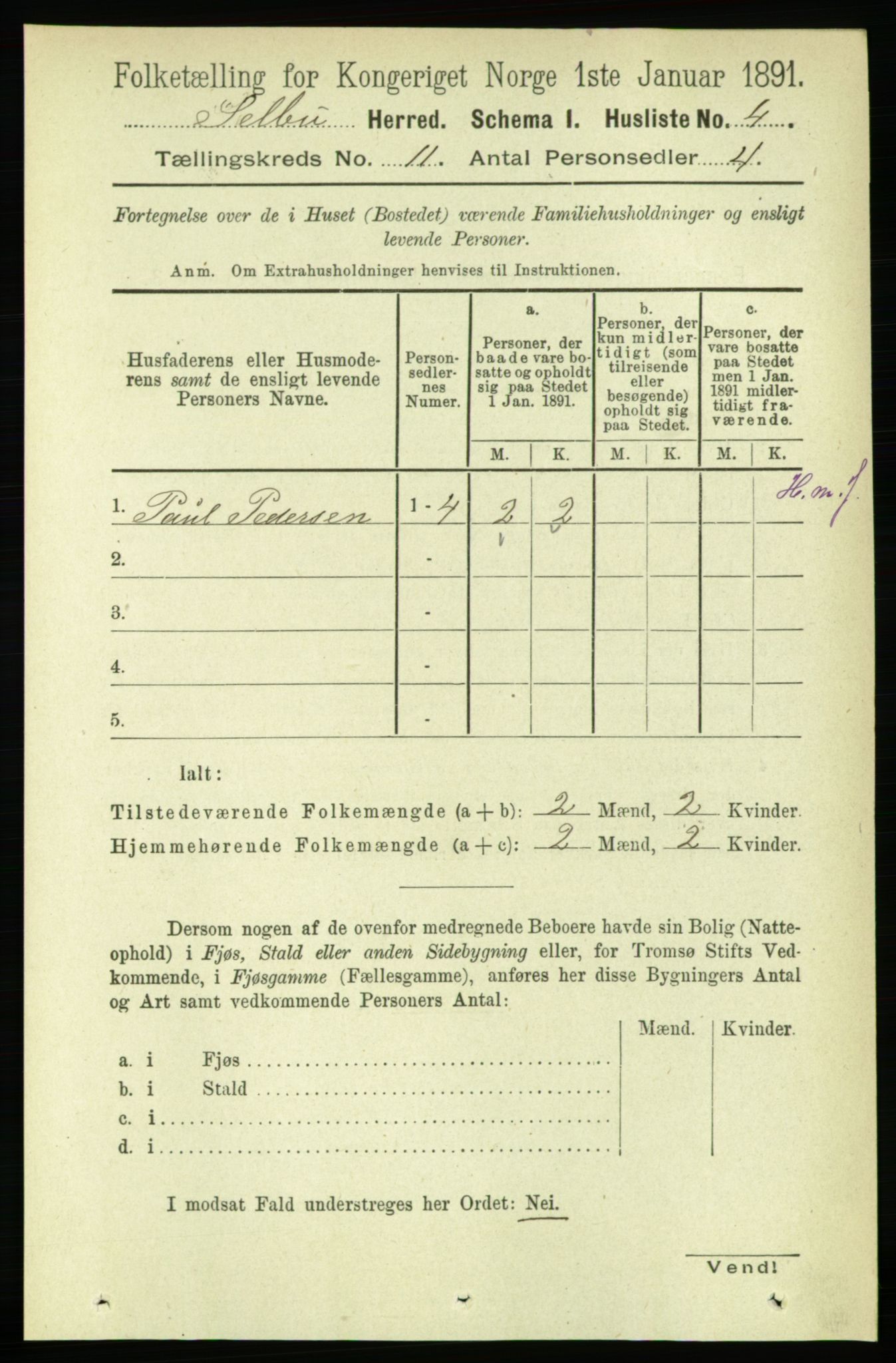 RA, 1891 census for 1664 Selbu, 1891, p. 3931