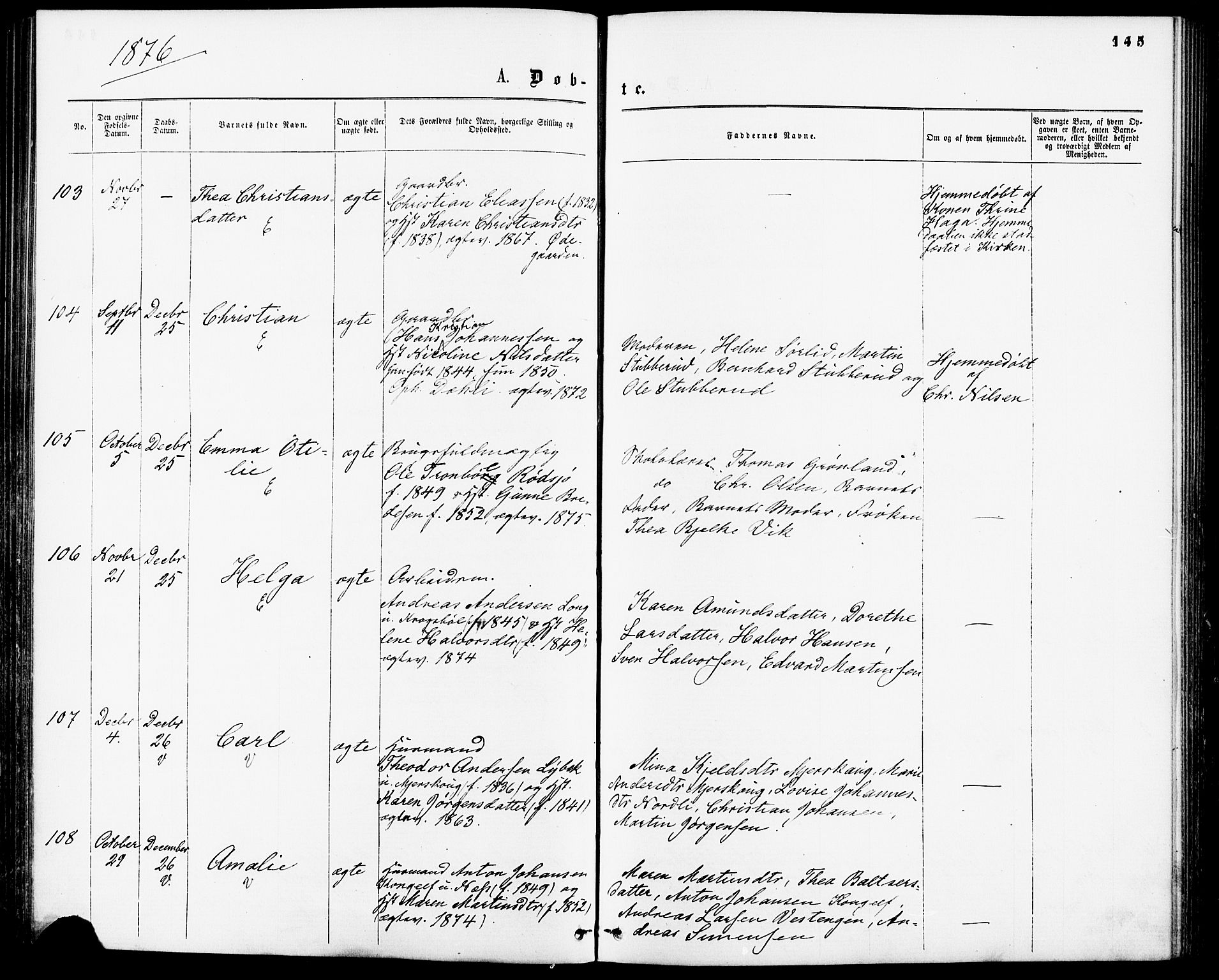 Enebakk prestekontor Kirkebøker, SAO/A-10171c/F/Fa/L0011: Parish register (official) no. I 11, 1862-1882, p. 145