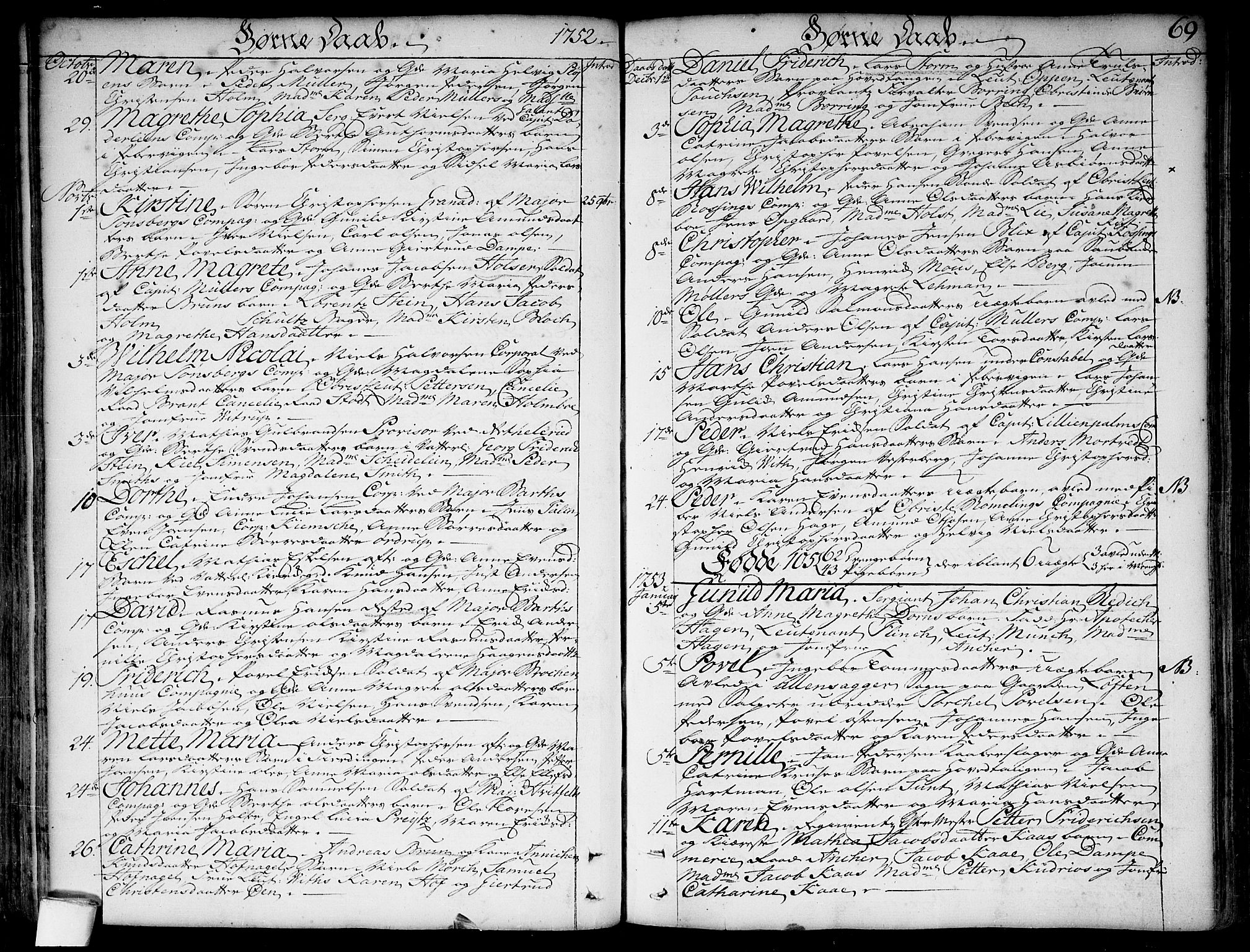 Garnisonsmenigheten Kirkebøker, SAO/A-10846/F/Fa/L0001: Parish register (official) no. 1, 1734-1756, p. 69
