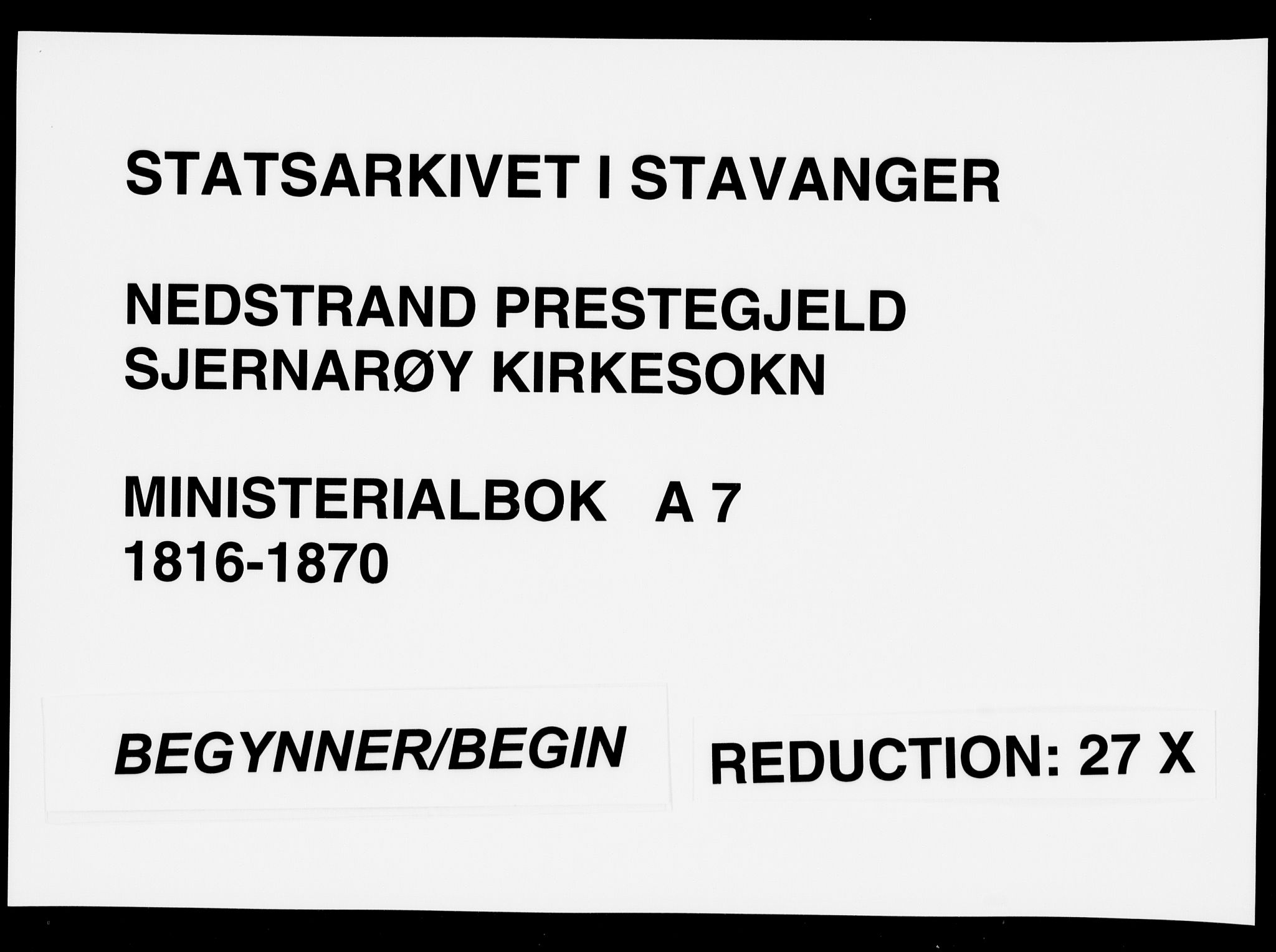 Nedstrand sokneprestkontor, SAST/A-101841/01/IV: Parish register (official) no. A 7, 1816-1870