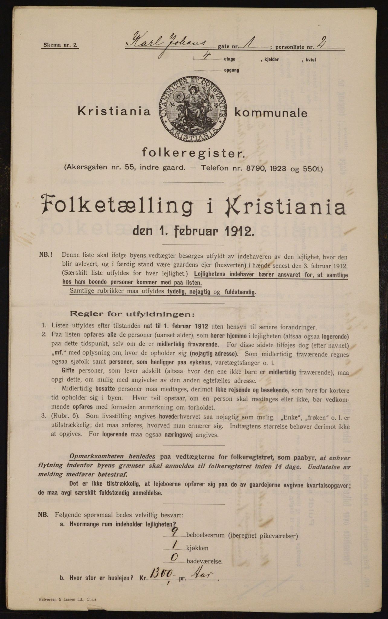 OBA, Municipal Census 1912 for Kristiania, 1912, p. 48987