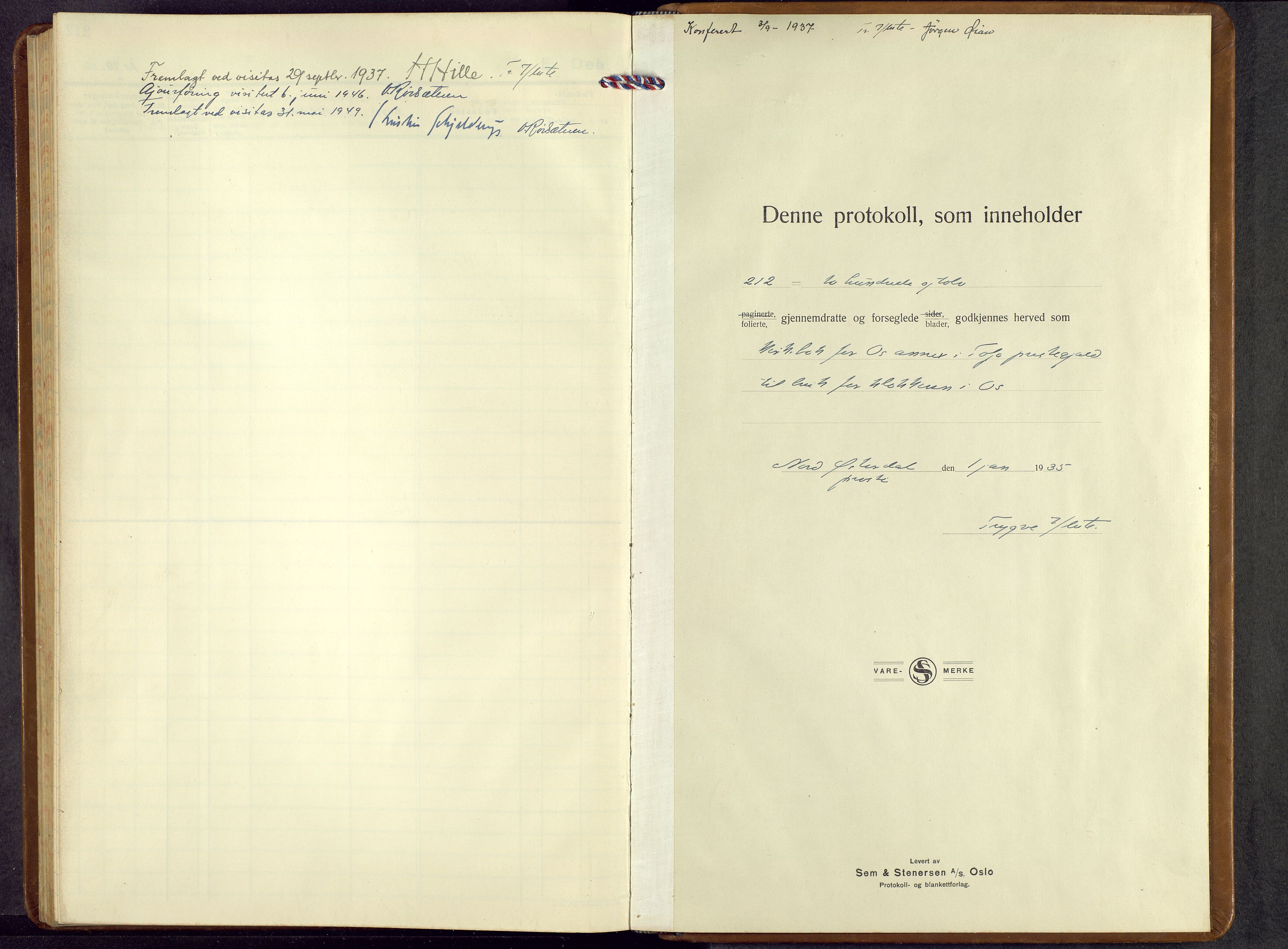 Tolga prestekontor, SAH/PREST-062/L/L0019: Parish register (copy) no. 19, 1936-1958