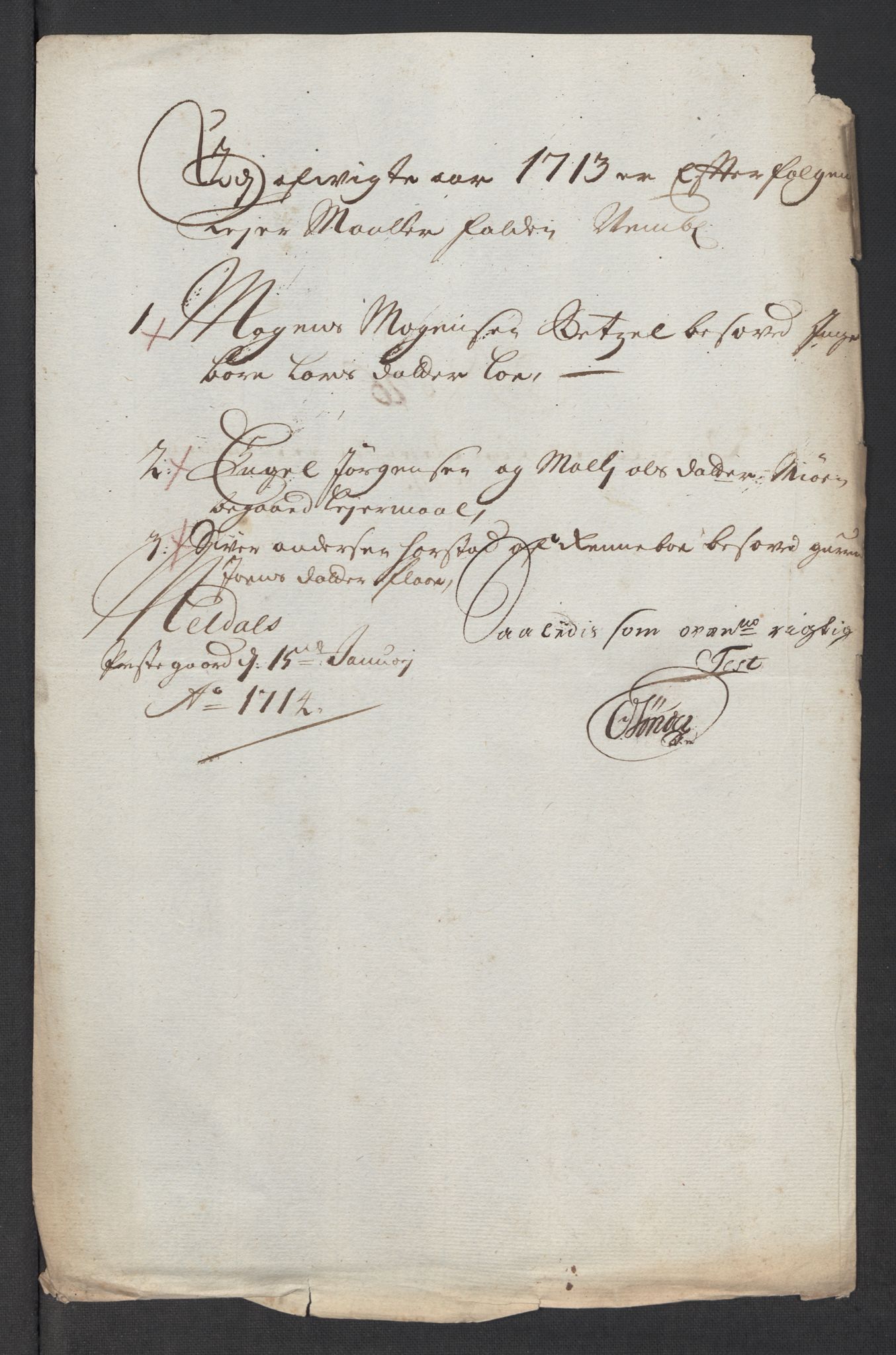 Rentekammeret inntil 1814, Reviderte regnskaper, Fogderegnskap, AV/RA-EA-4092/R60/L3964: Fogderegnskap Orkdal og Gauldal, 1713, p. 232