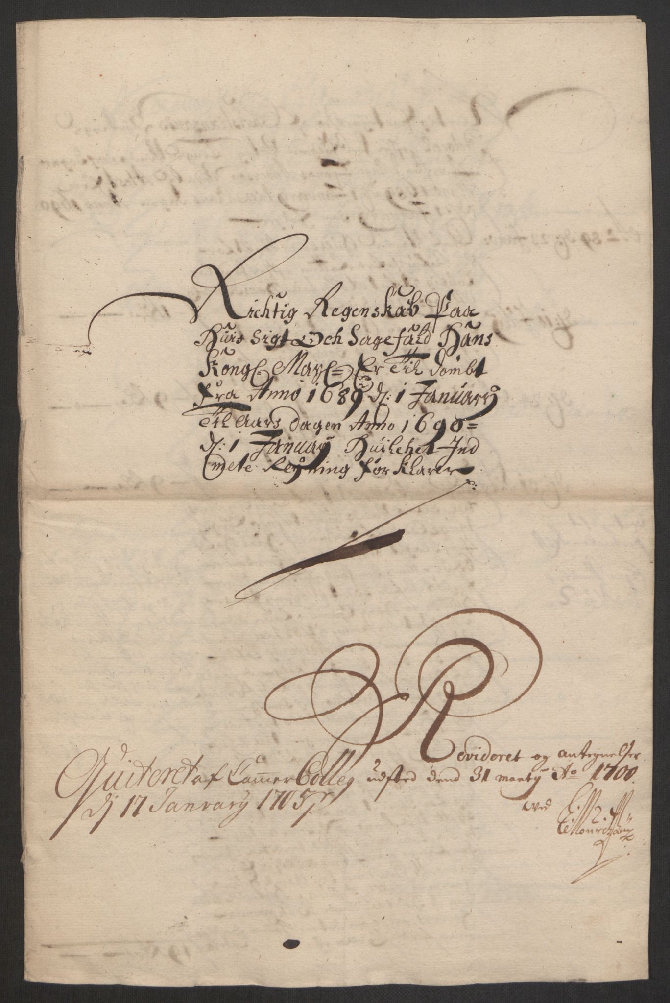 Rentekammeret inntil 1814, Reviderte regnskaper, Byregnskaper, RA/EA-4066/R/Rm/L0285: [M18] Sikt og sakefall, 1681-1718, p. 108